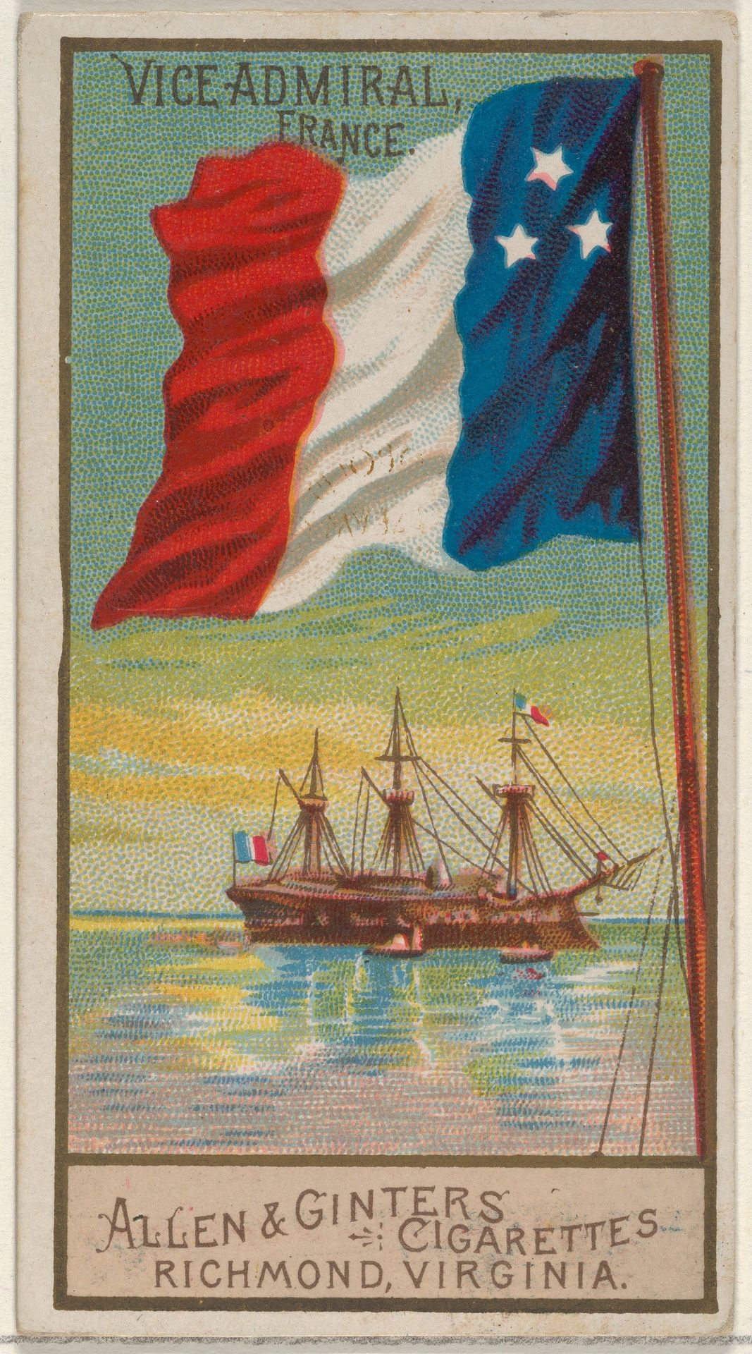 Vice-Admiral, France, from the Naval Flags series (N17) for Allen & Ginter Cigarettes Brands by Allen & Ginter