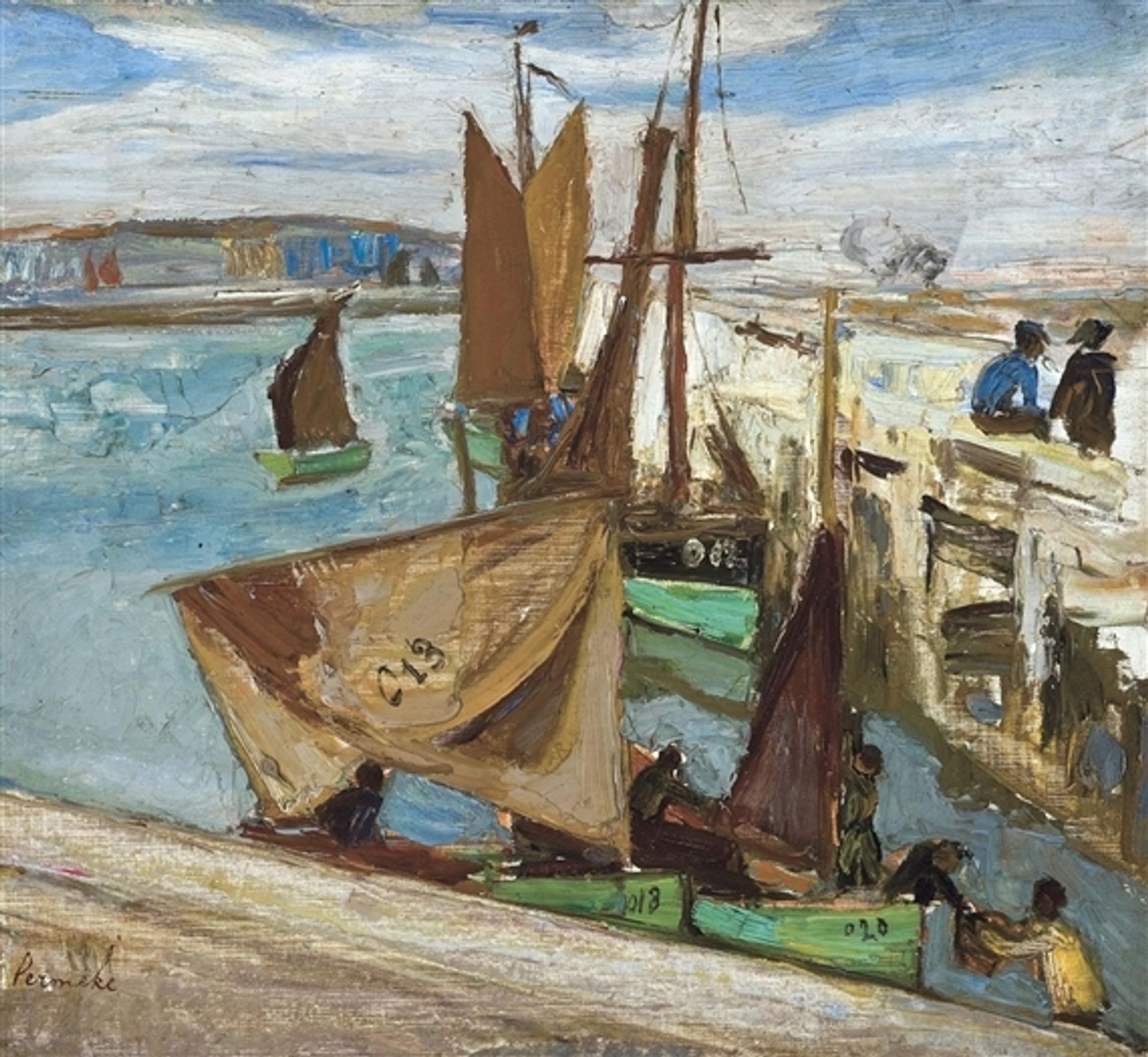 Vissershaven te Oostende by Constant Permeke