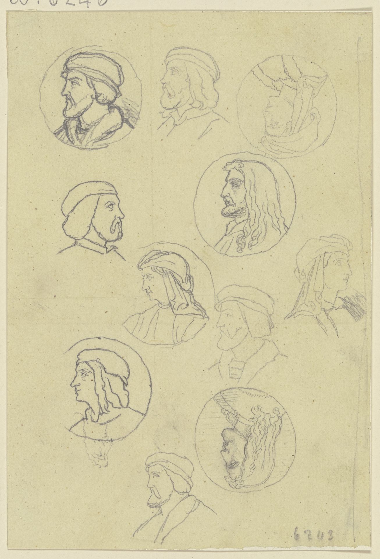 Köpfchen zur Einfassung der Veitschen Freskobilder im Städelschen Kunstinstitut by Eugen Eduard Schäffer