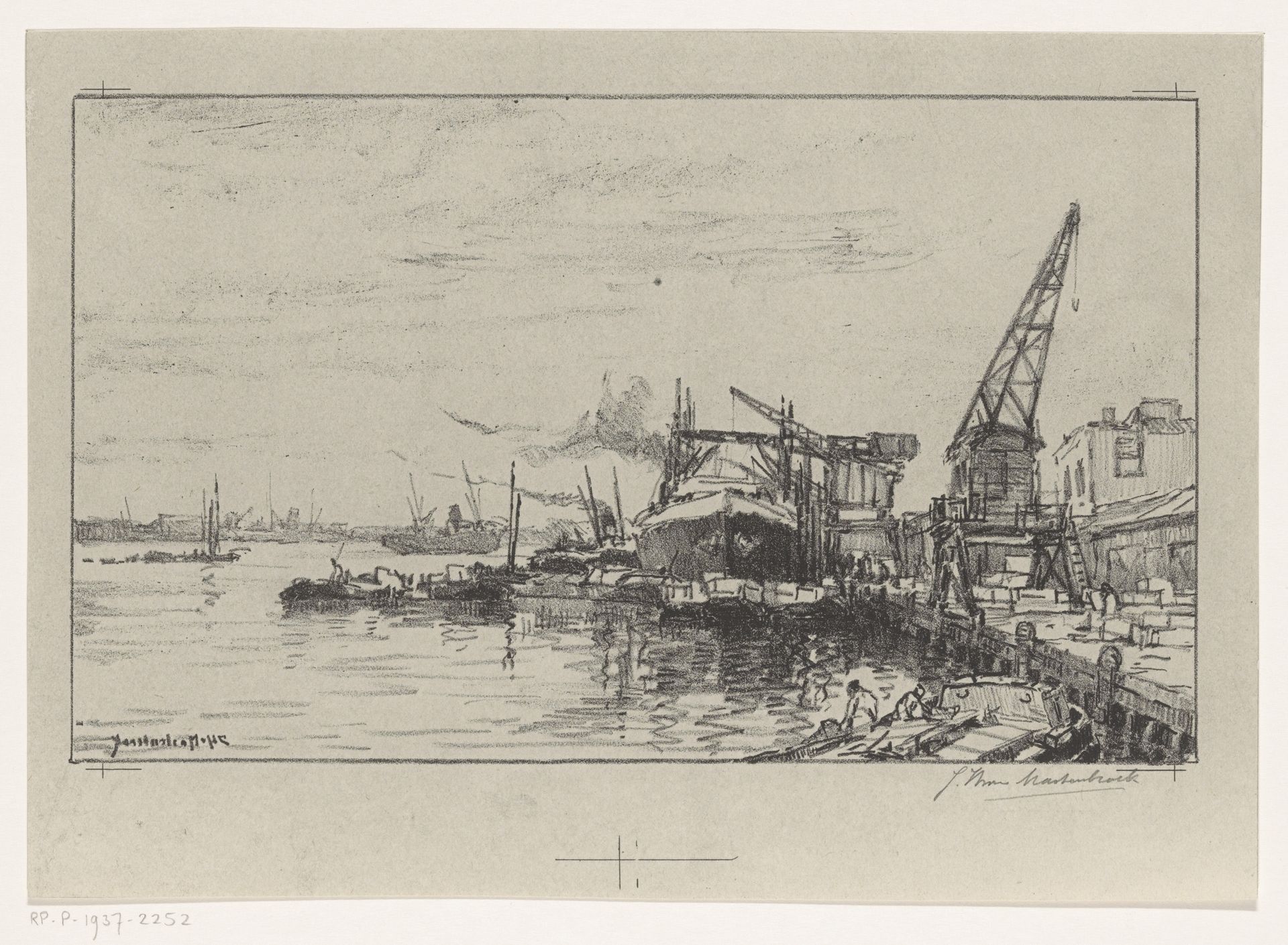 Havengezicht by Johan Hendrik van Mastenbroek