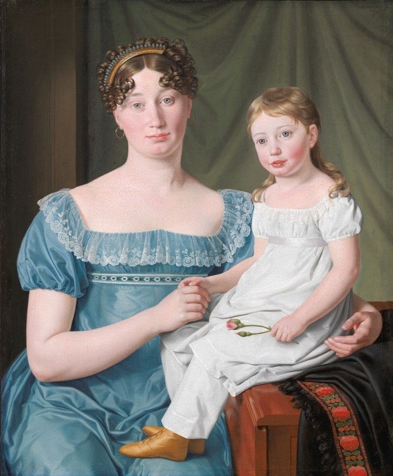 Portrait of a Noblewoman Sophie Hedvig Løvenskiold and her Three-Year-Old Daughter by Christoffer Wilhelm Eckersberg