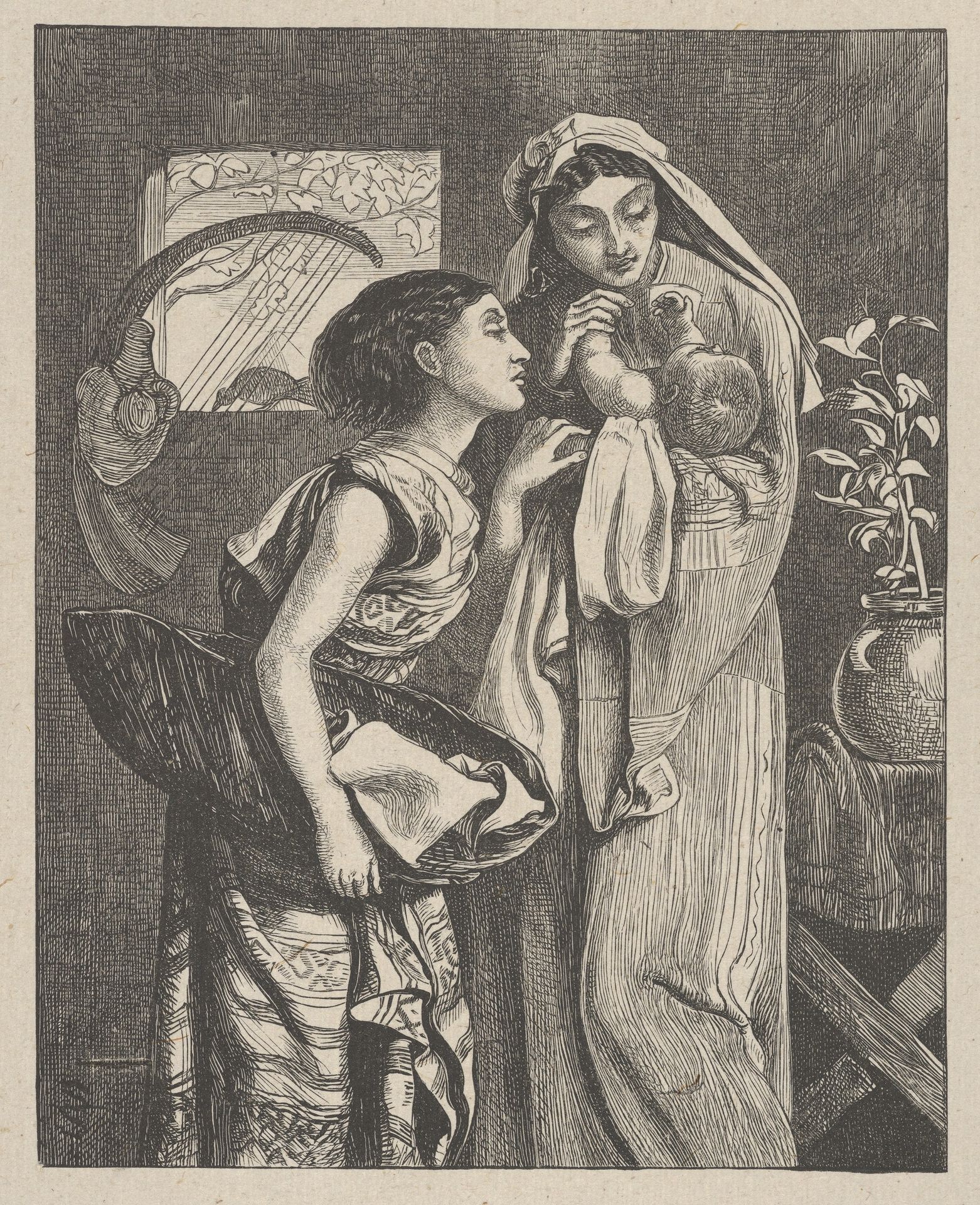 The Infant Moses, from "Dalziels' Bible Gallery" by Simeon Solomon
