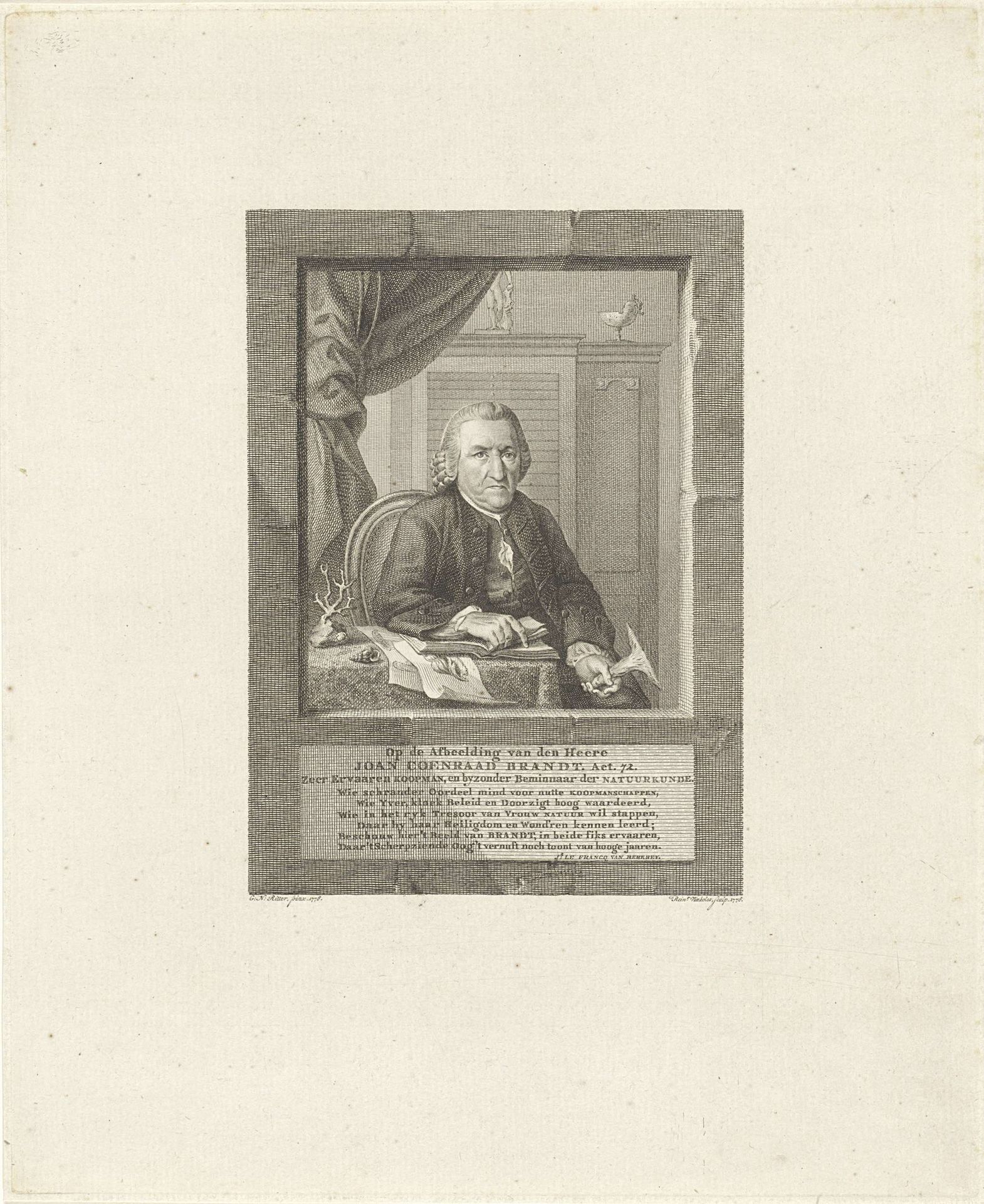 Portret van Joan Coenraad Brandt by Reinier Vinkeles
