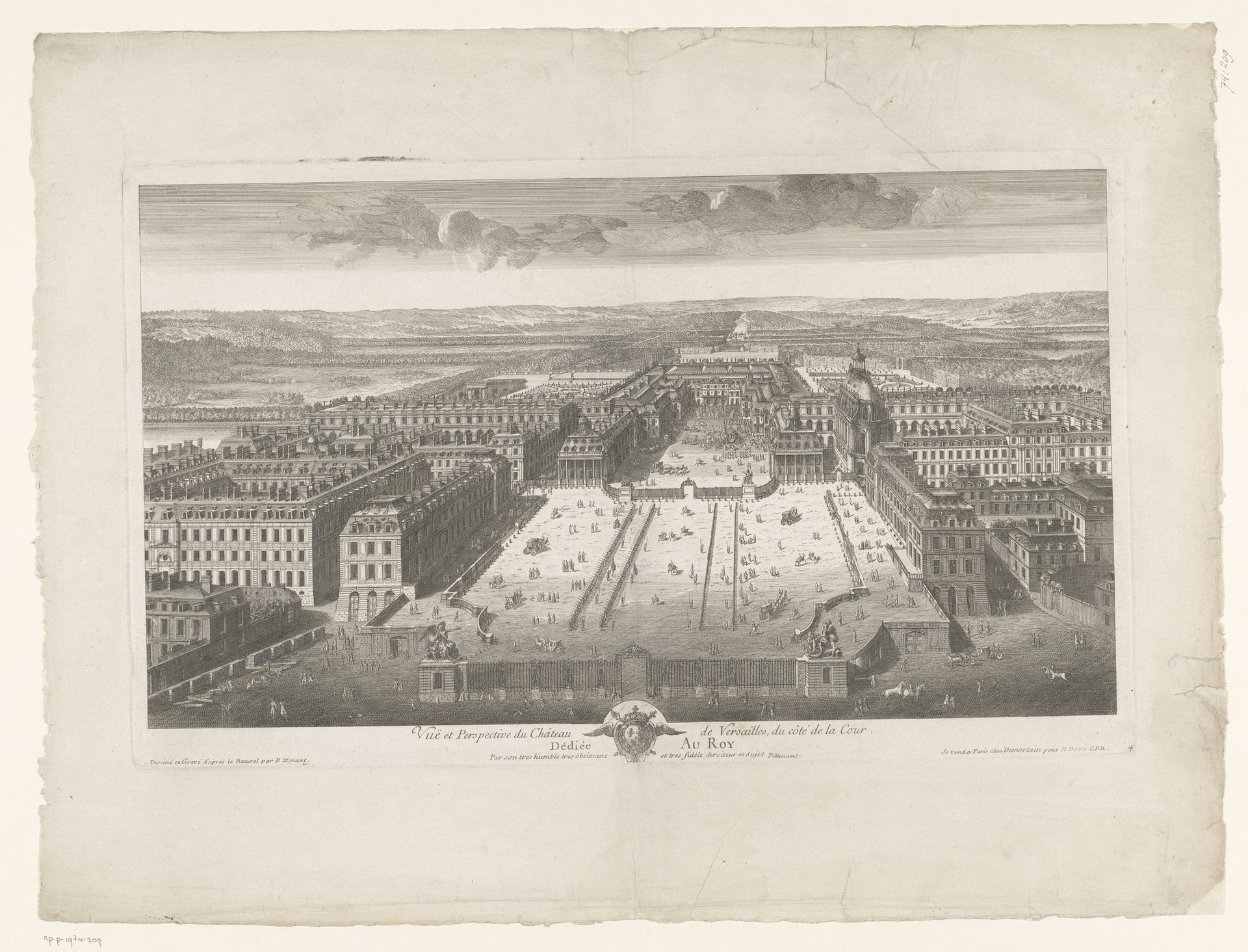 Gezicht op het paleis te Versailles by Pierre Menant