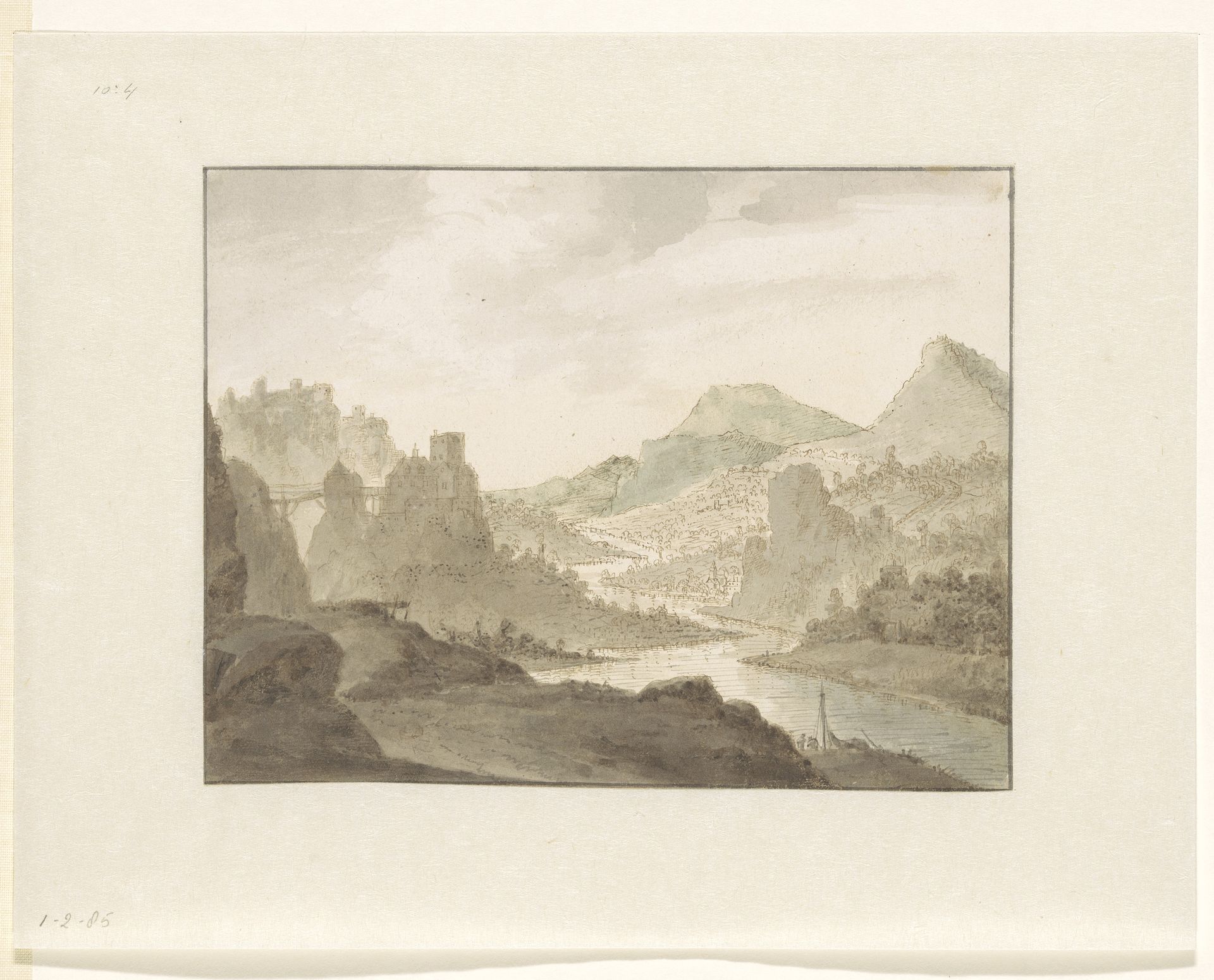 Rivierlandschap by Jan (I) Griffier