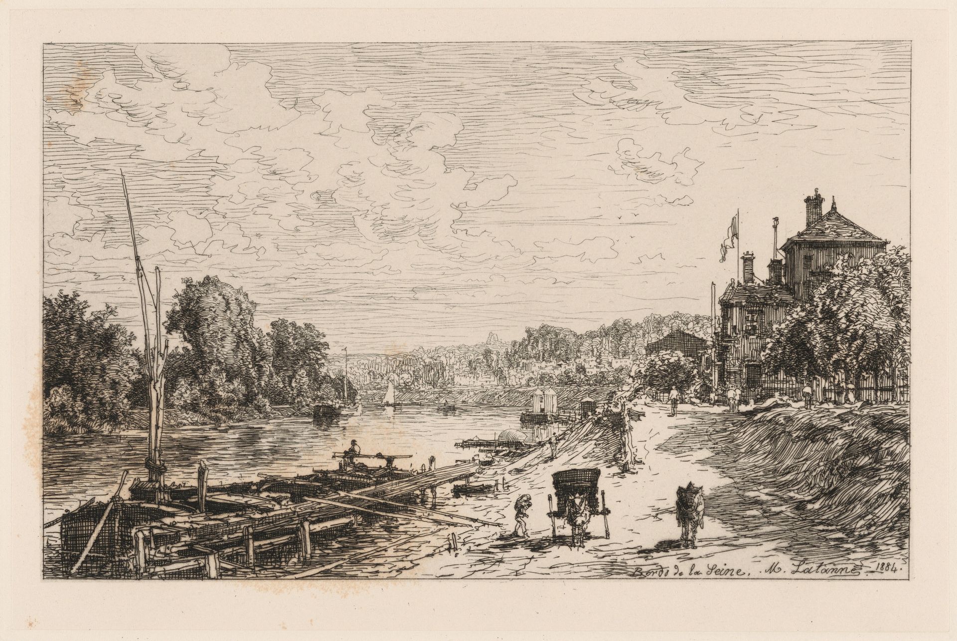 Vue du Bas Meudon, Bords de la Seine by Maxime Lalanne