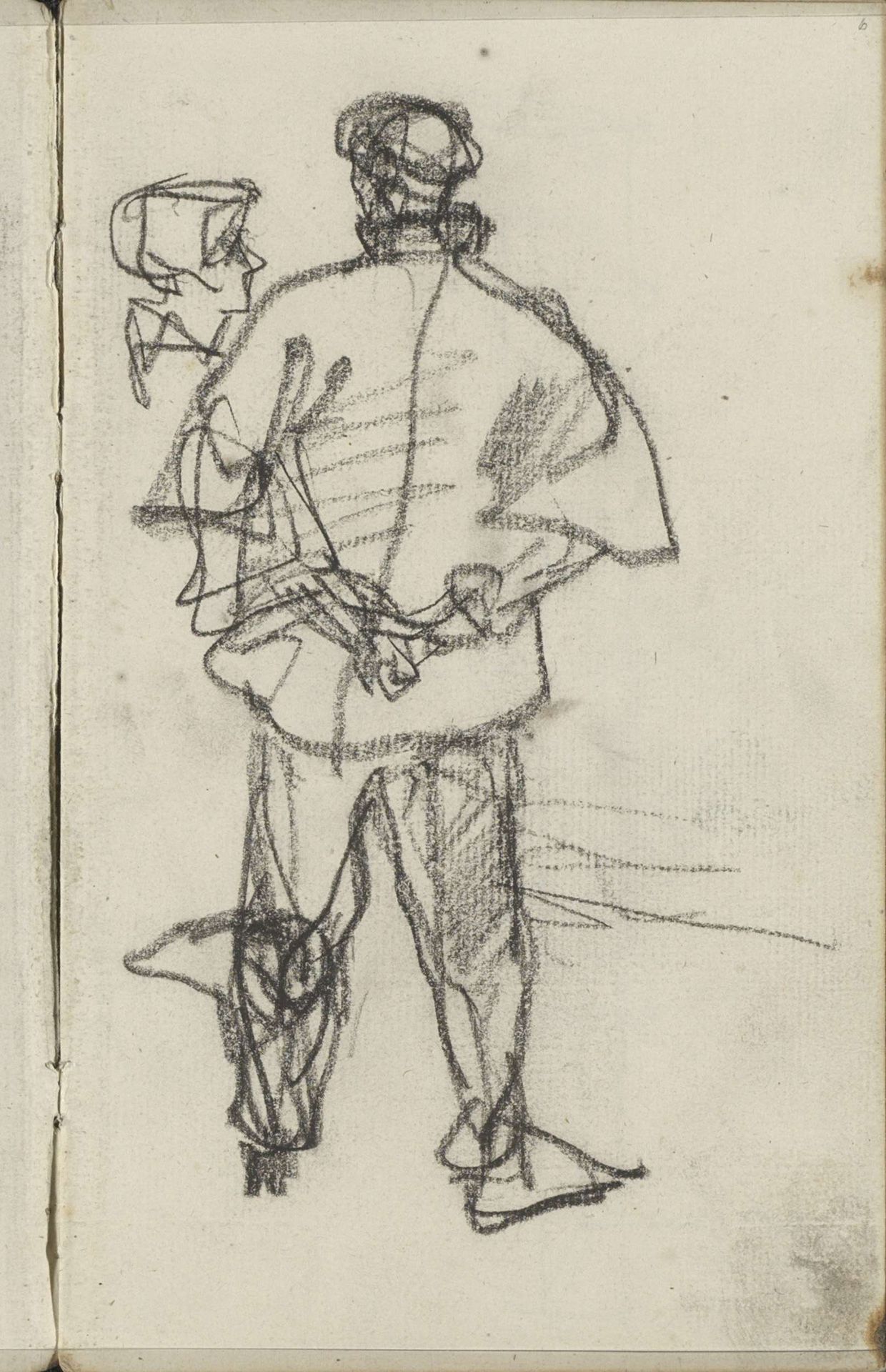 Staande man met de handen op zijn rug by George Hendrik Breitner