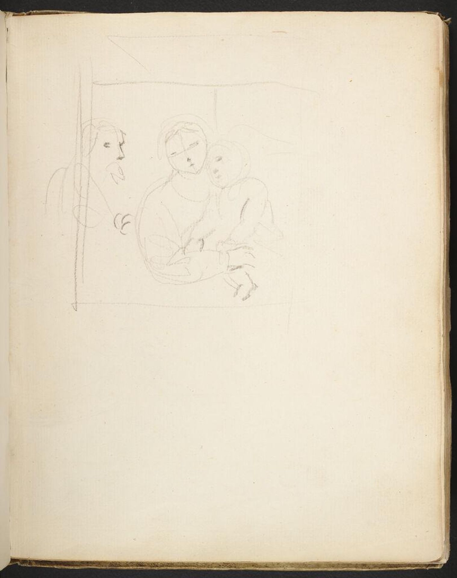 Blank page; verso: Holy Family, after Annibale Carracci by Joshua Reynolds