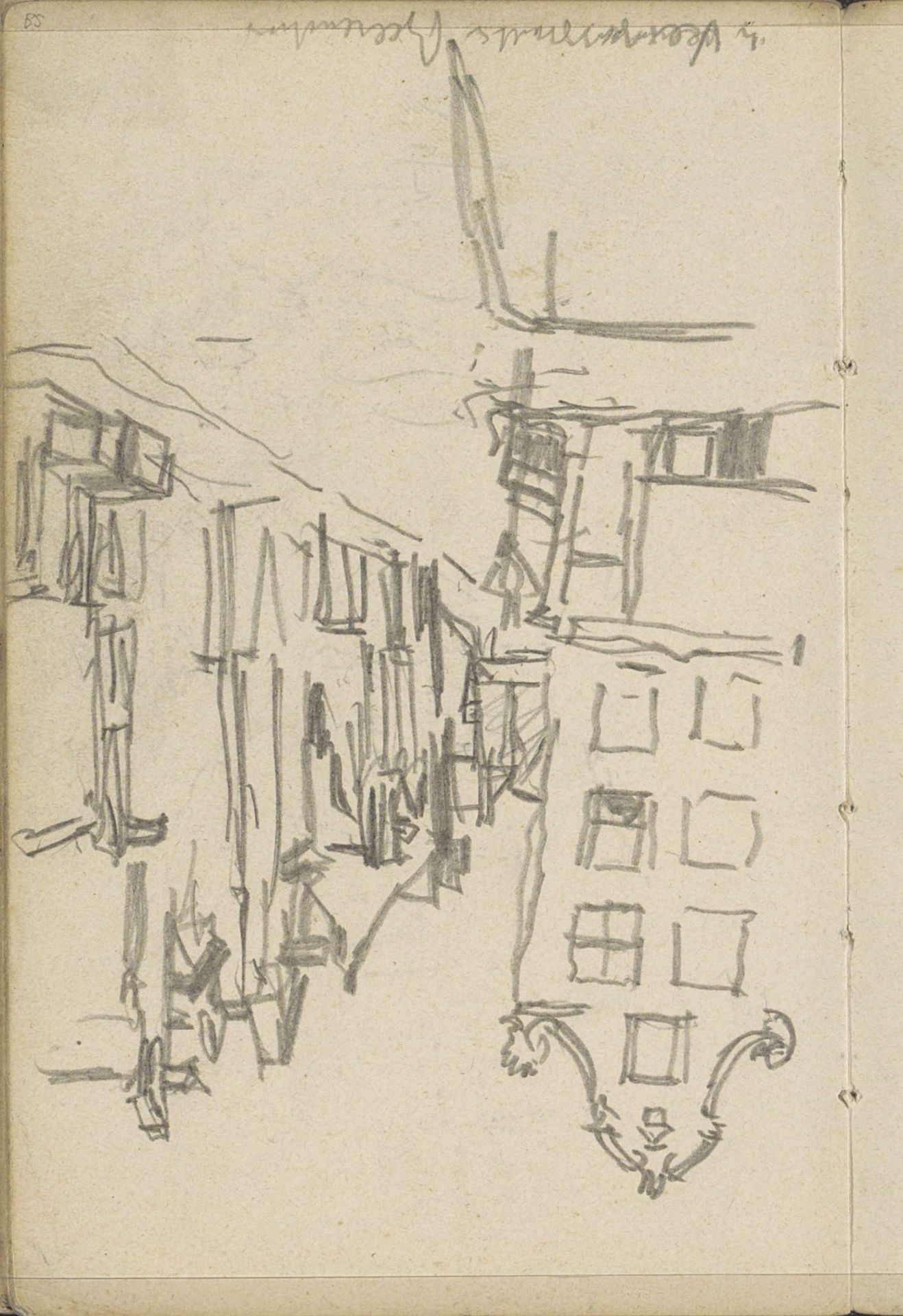 Gezicht op de hoek van de Keizersgracht en de Berenstraat te Amsterdam by George Hendrik Breitner
