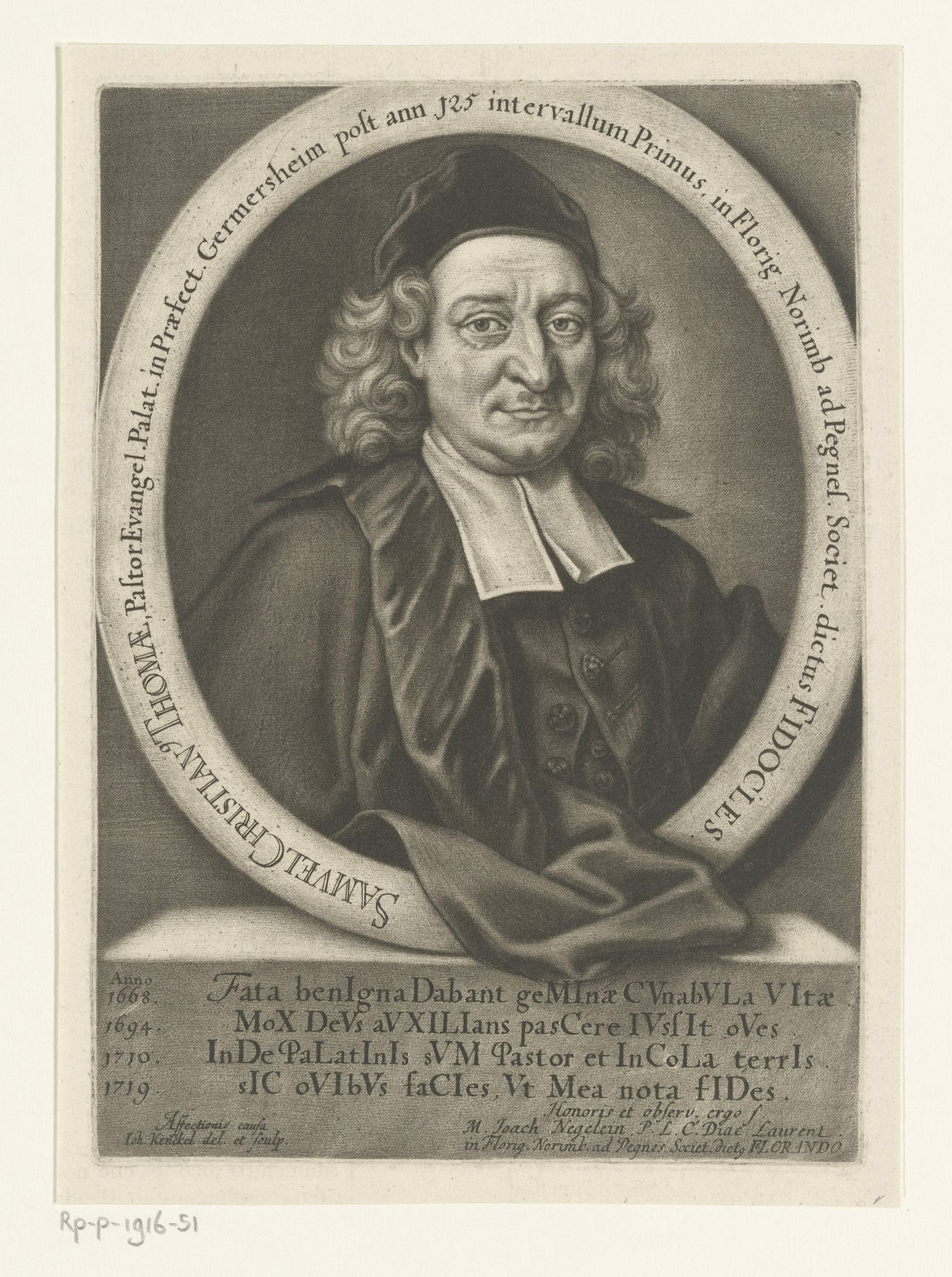 Portret van Samuel Christian Thomae by Johann Kenckel