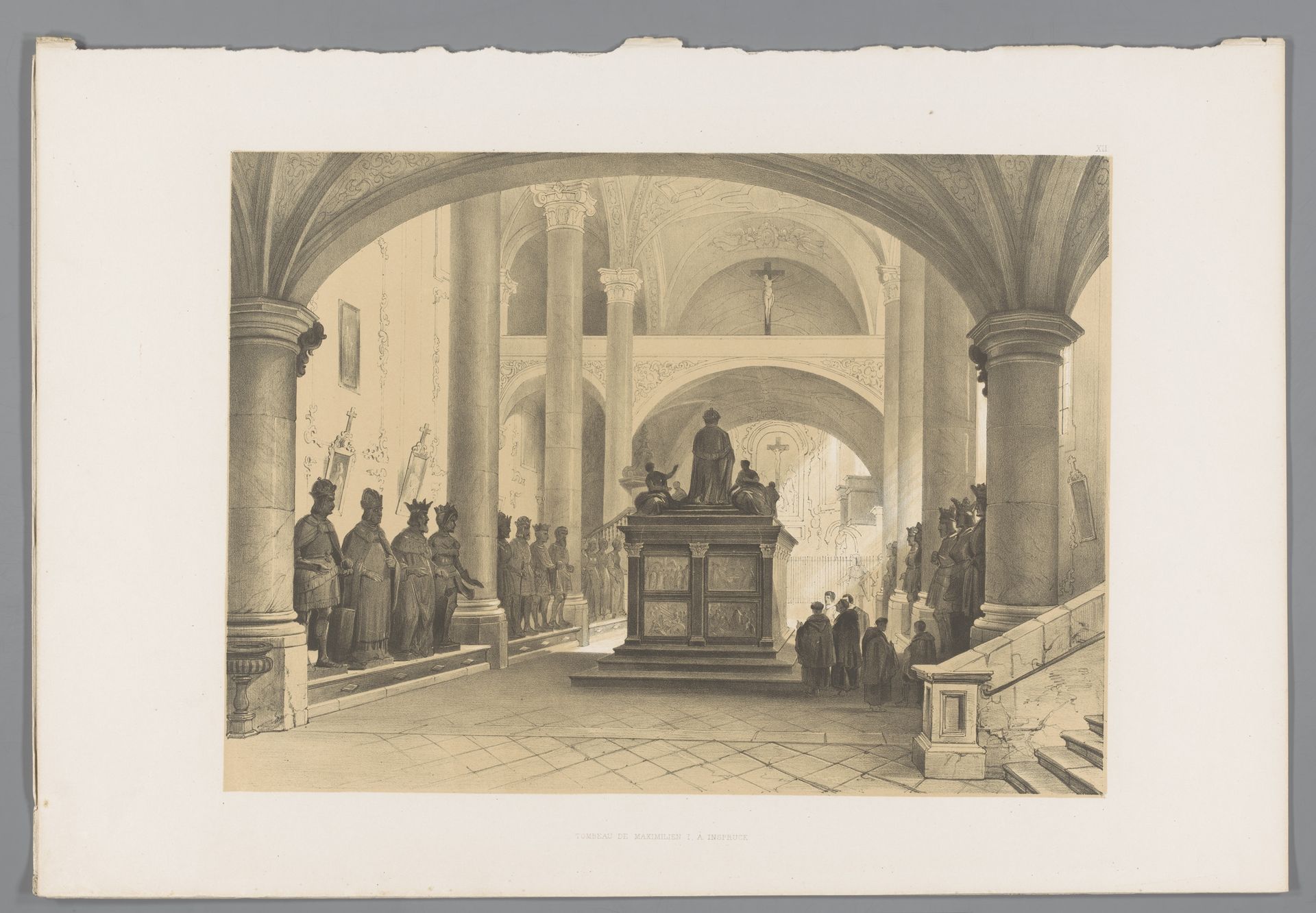 Graftombe van Maximiliaan I te Innsbruck by Louis Haghe