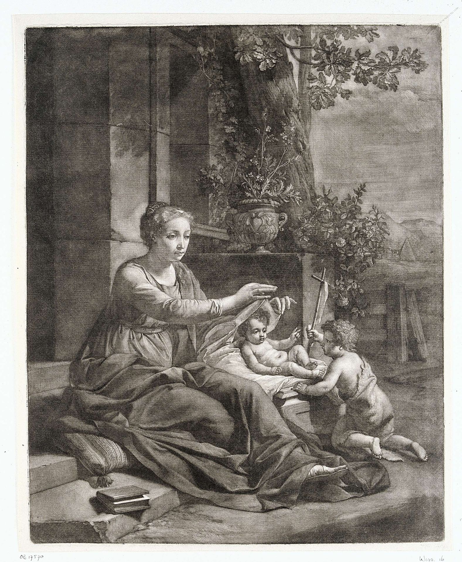 Heilige Familie met Johannes de Doper by Nicolaas Verkolje