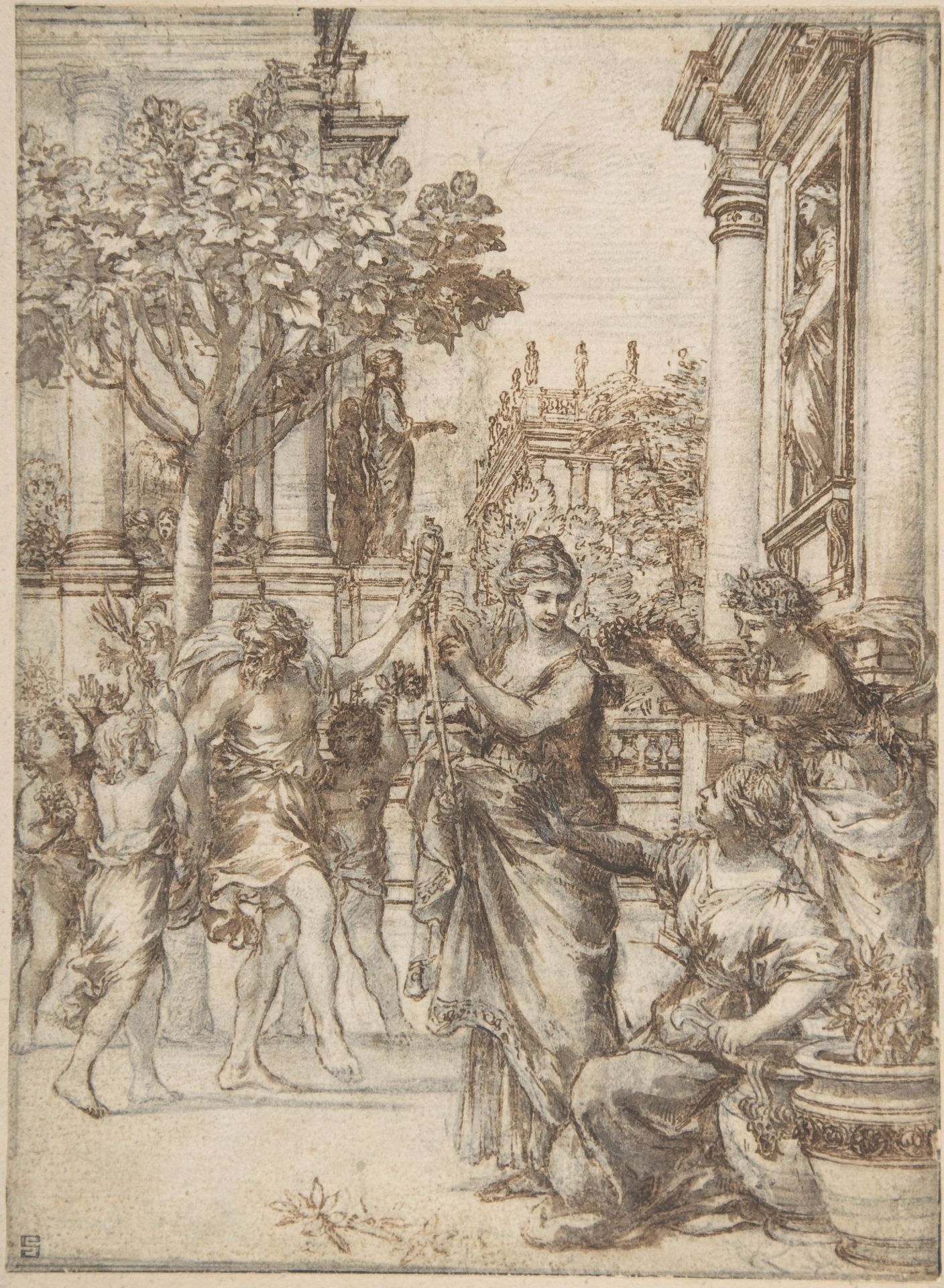 The Triumph of Nature Over Art (design for an engraving of 'De Florum Cultura') by Pietro da Cortona