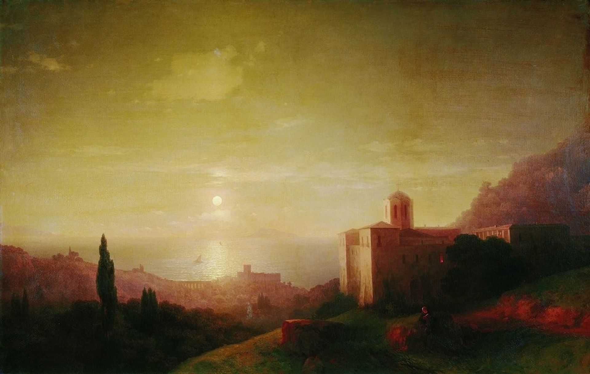 Lunar night on the Crimean coast by Ivan Konstantinovich Aivazovsky