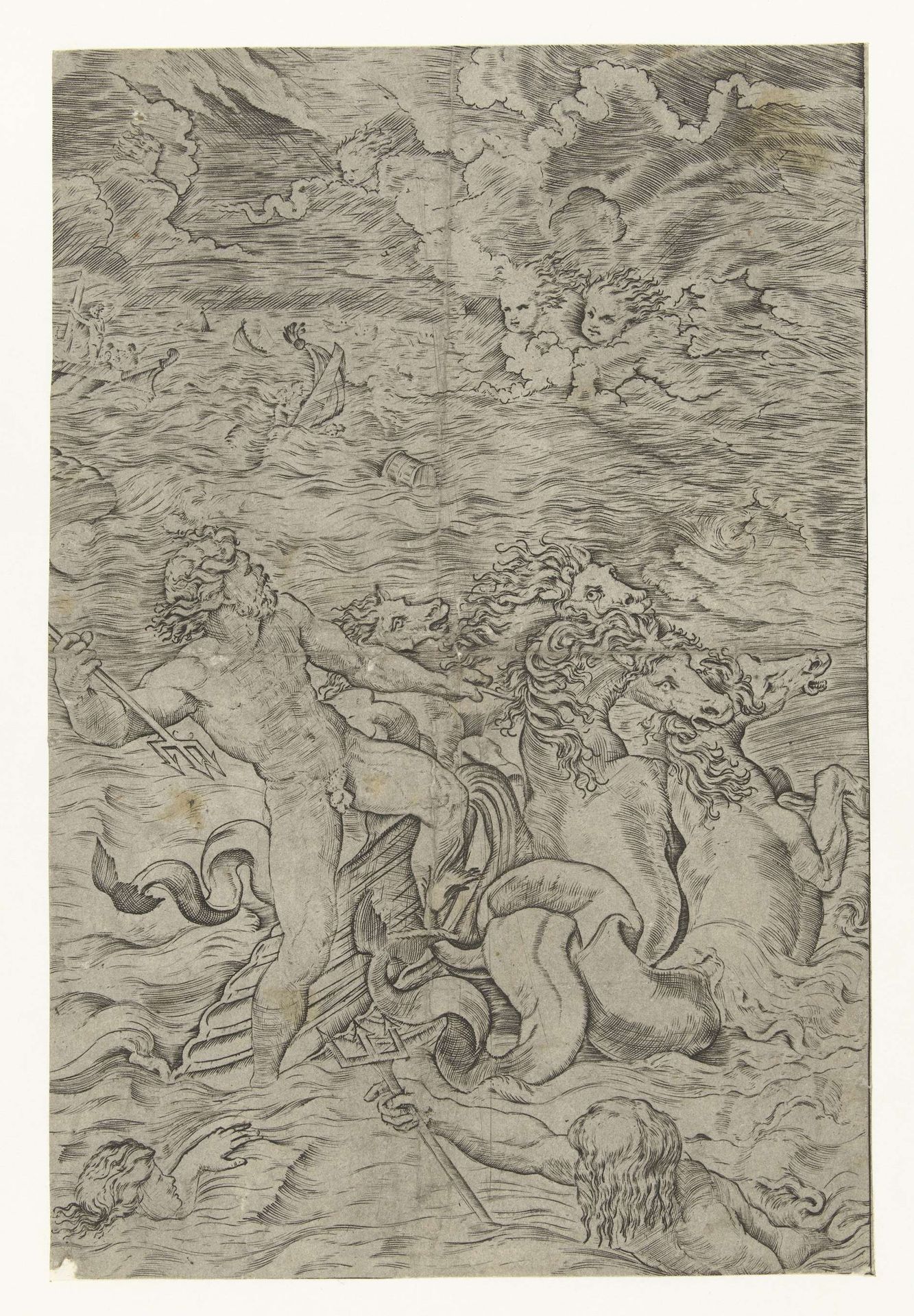 Jupiter bedaart de storm op zee by Anonymous