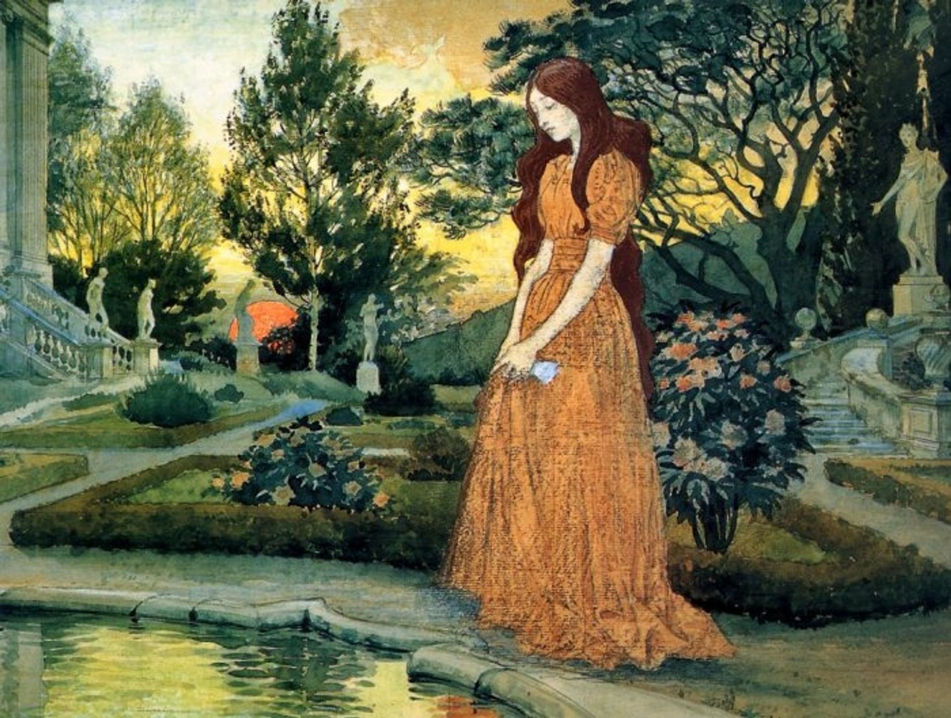 Girl in the Garden by Eugène Grasset