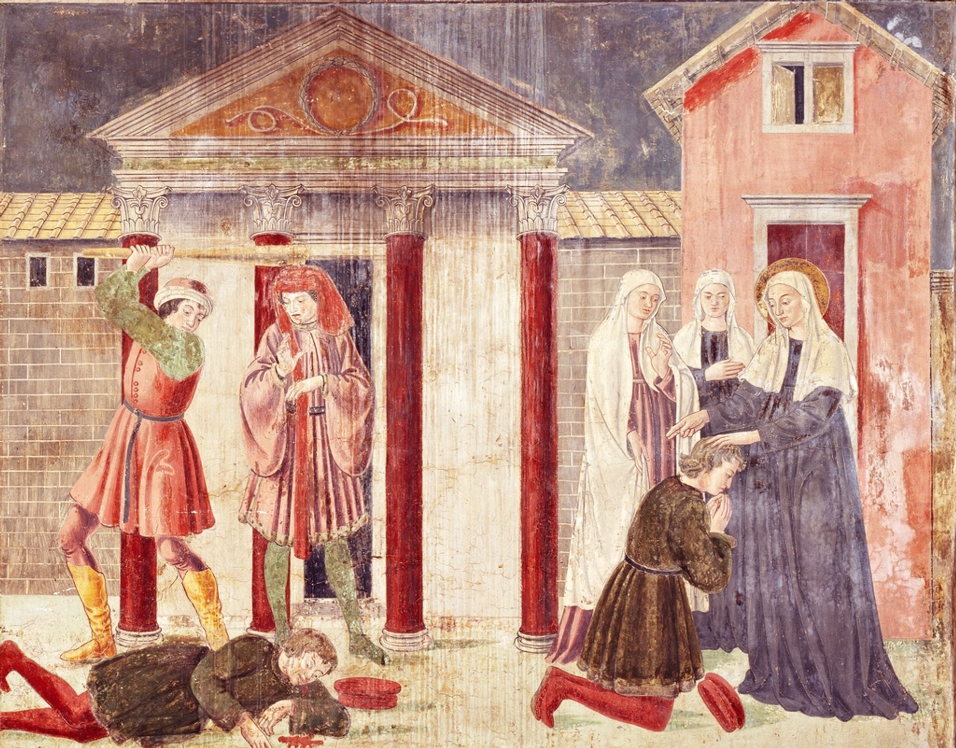 Santa Francesca Romana Guarisce Un Giovane Morente, Monastero Di Tor De Specchi by Antoniazzo Romano