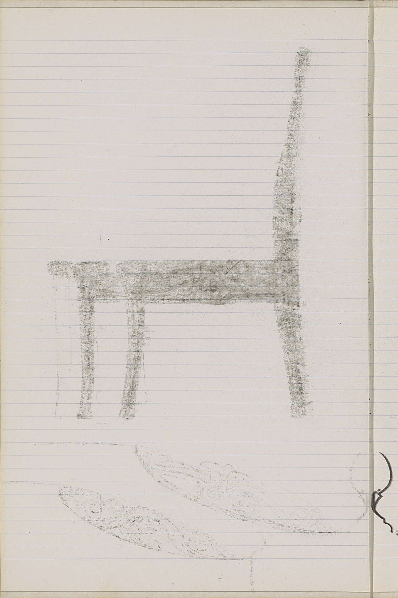 Abklatsch van de krijttekening op blad 58 by Gerrit Willem Dijsselhof