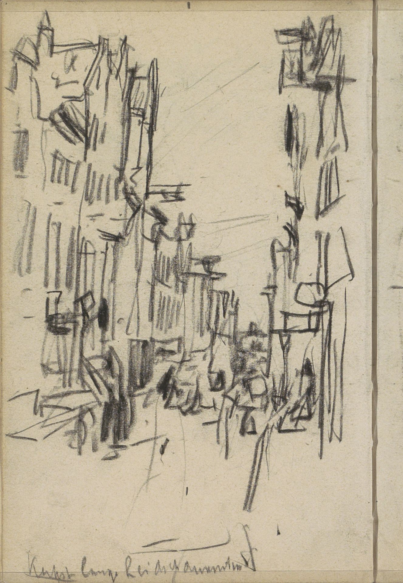 Gezicht op de Kerkstraat of de Lange Leidsedwarsstraat te Amsterdam by George Hendrik Breitner