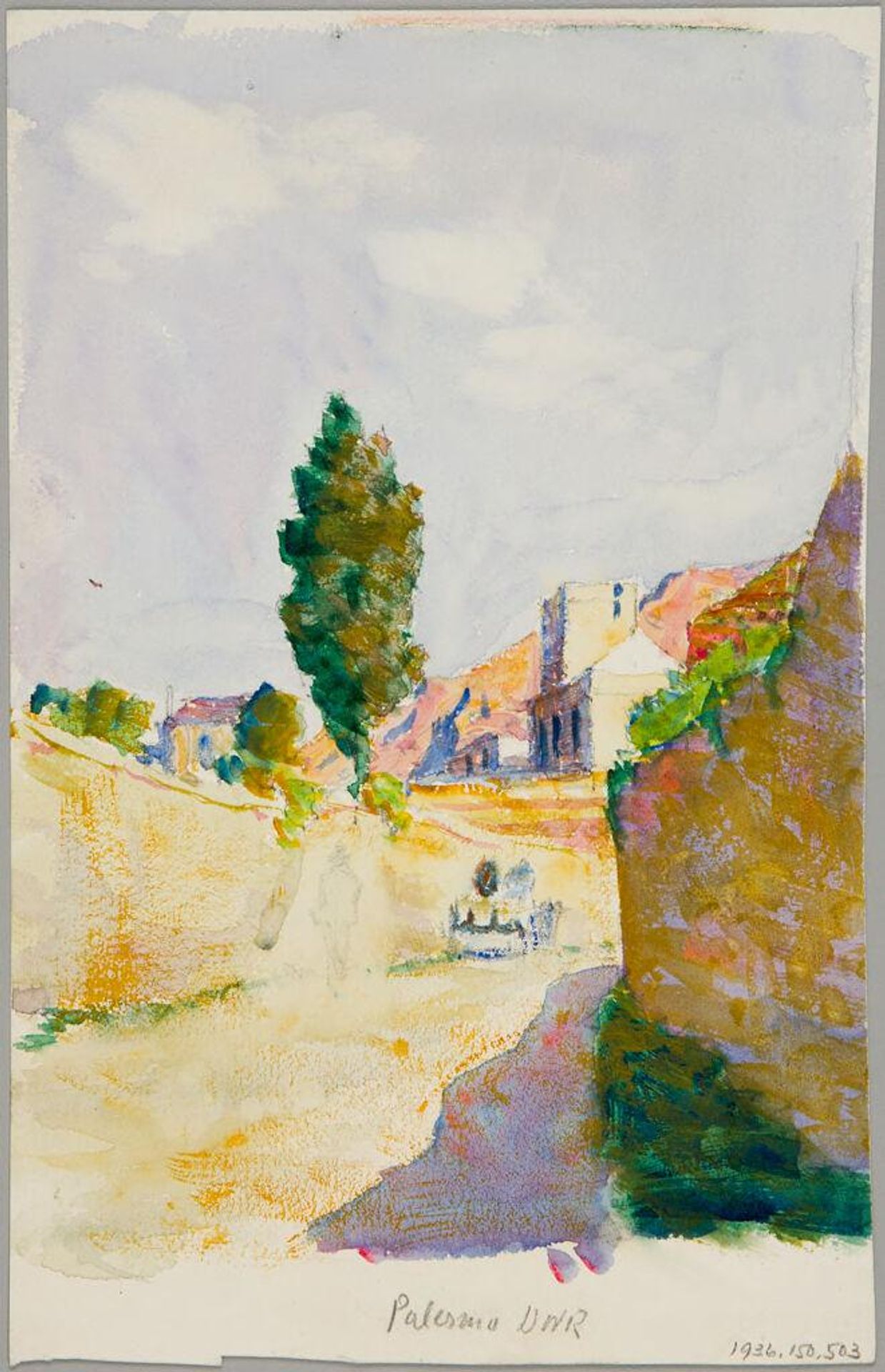 Landscape, Palermo, Italy (recto and verso) by Denman Waldo Ross