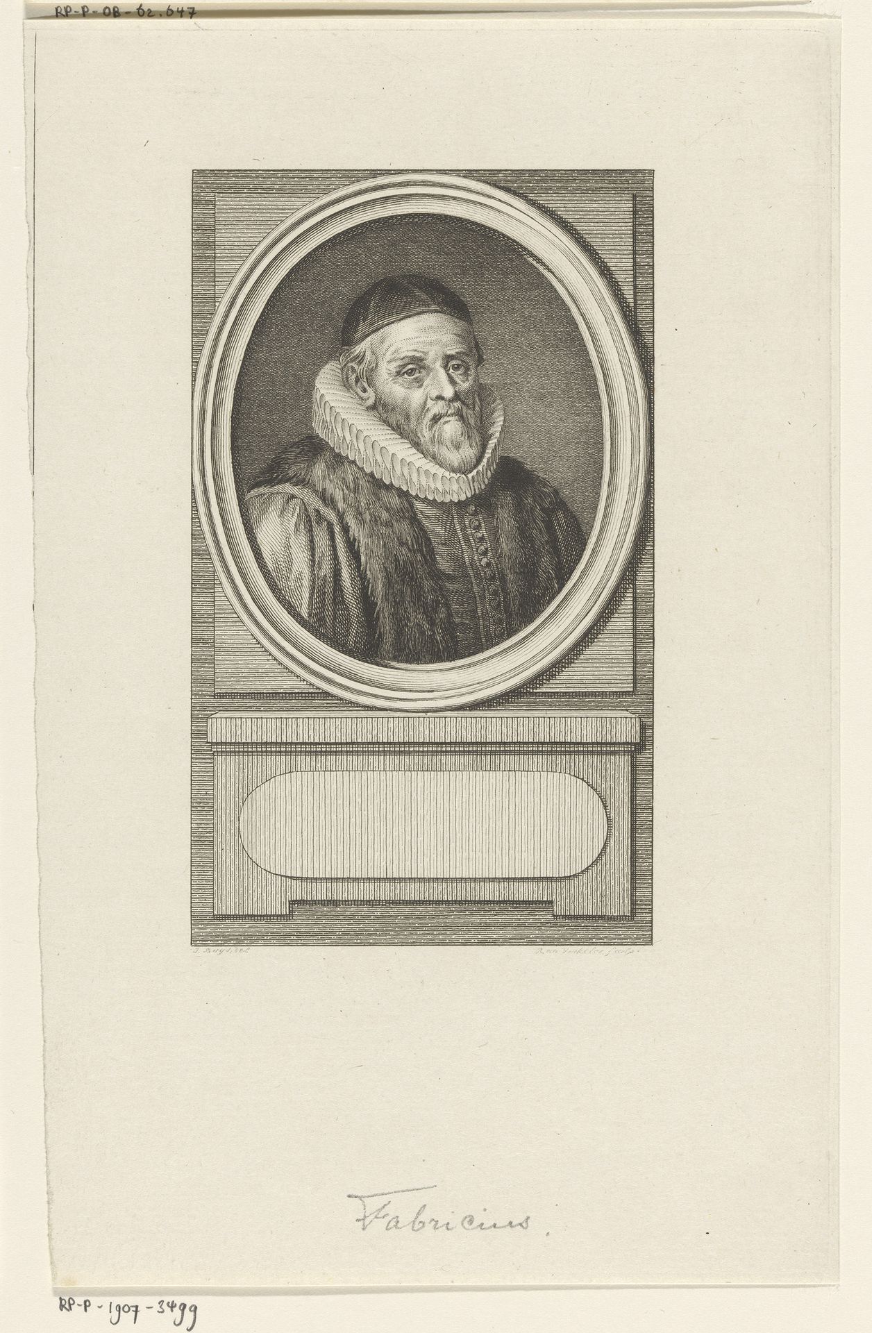 Portret van Arent Meyndertsz Fabricius by Reinier Vinkeles