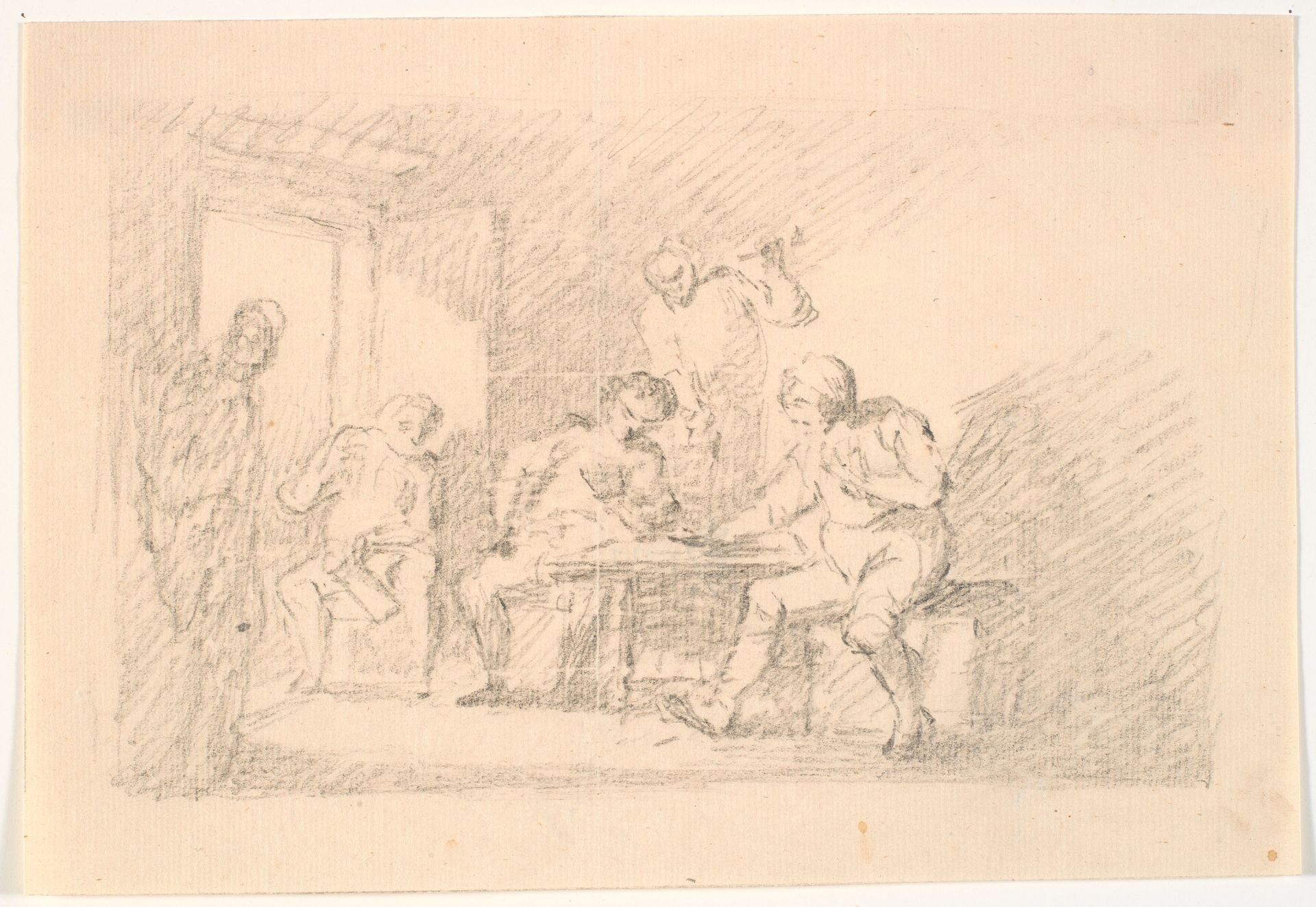 Interiør med spillere by C.A. Lorentzen