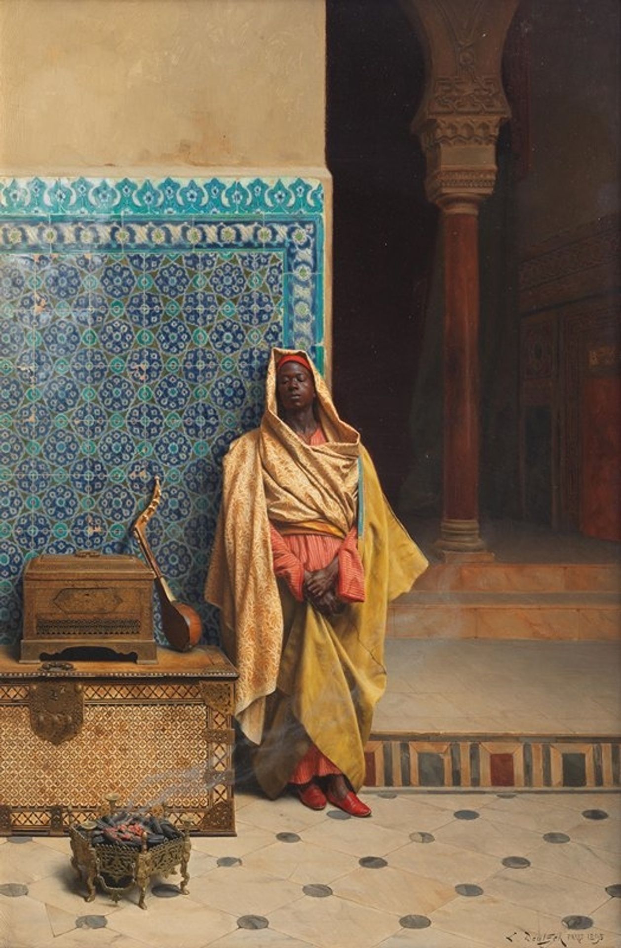 At the Mosque by Ludwig Deutsch