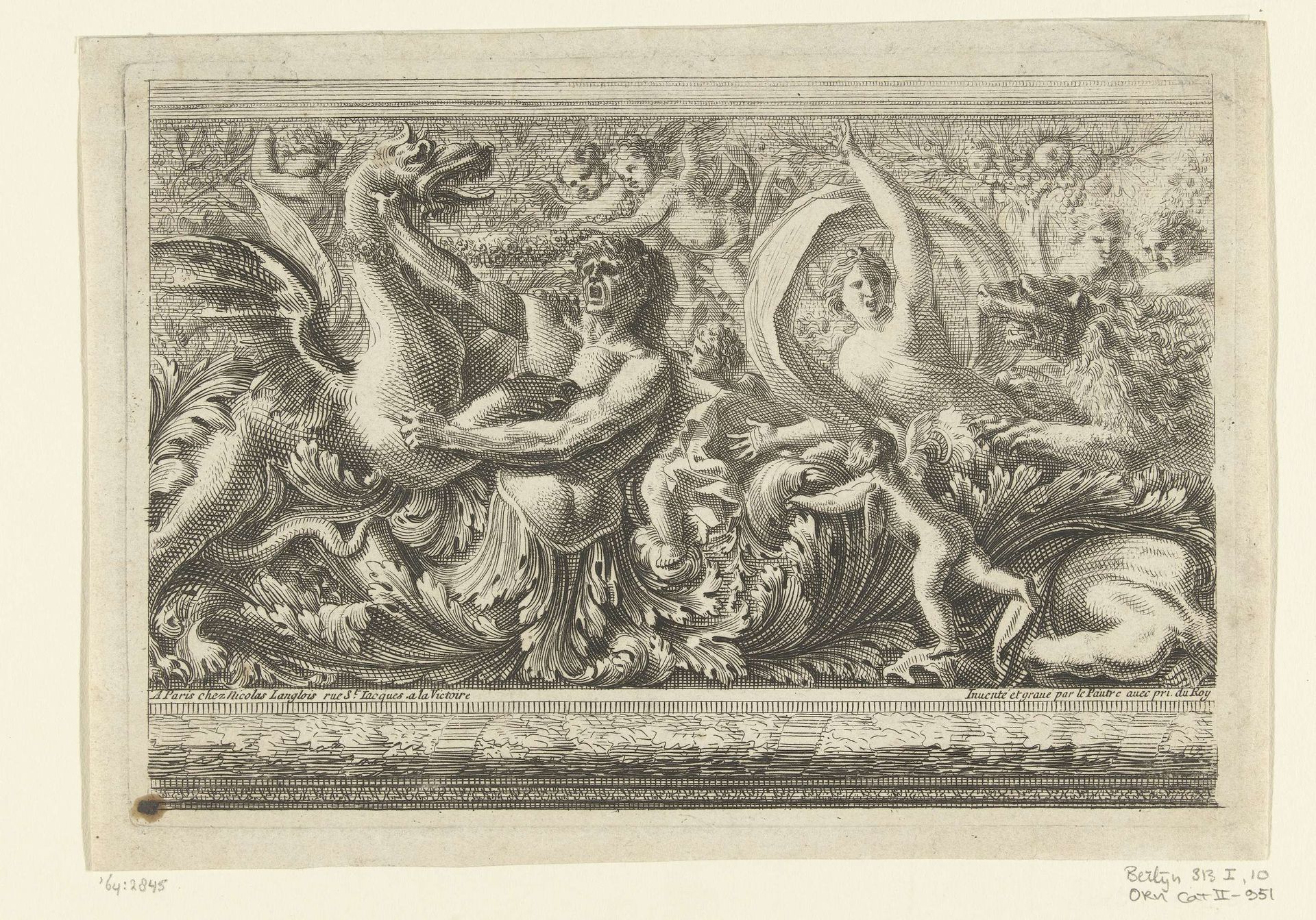 Man vechtend met draak by Jean Lepautre