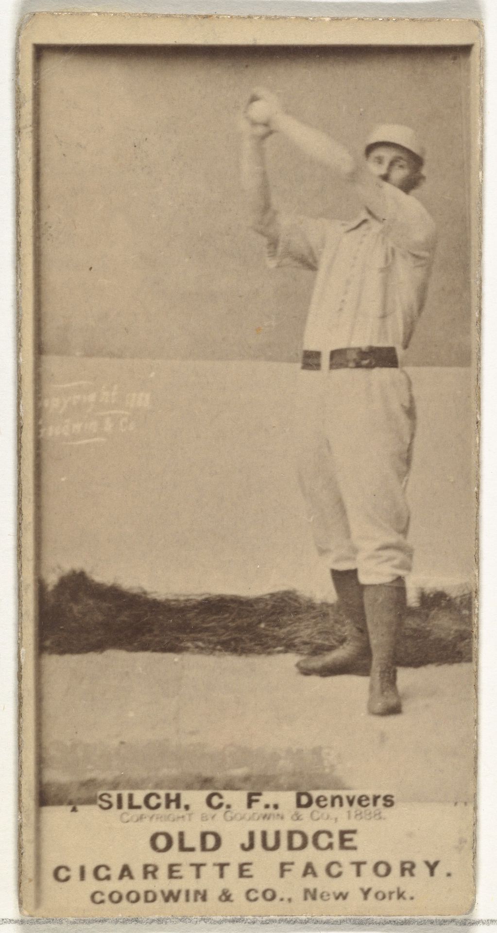 Ed "Baldy" Silch, Center Field, Denver, from the Old Judge series (N172) for Old Judge Cigarettes by Goodwin & Company