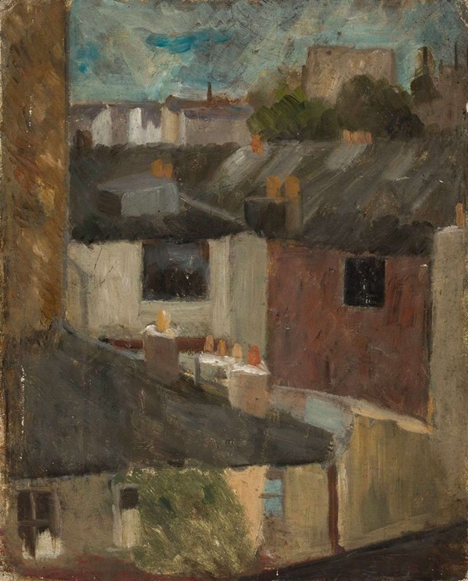 View through the window of a workroom by Tadeusz Makowski