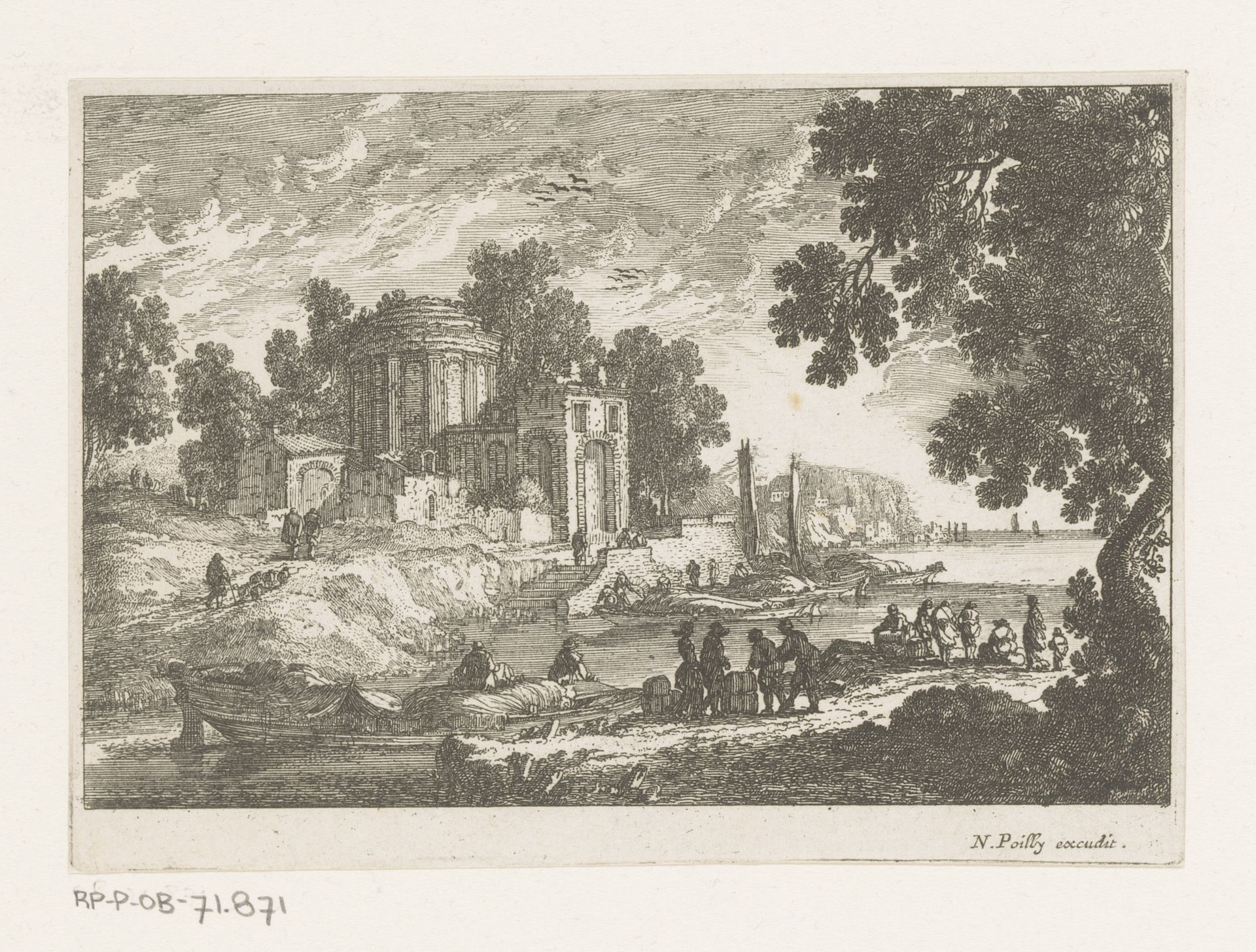Landschap met inladen van boot by Nicolas Perelle