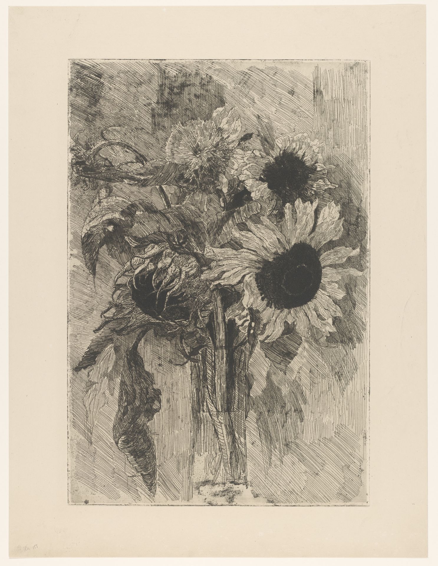 Zonnebloemen in een vaas by Barbara Elisabeth van Houten
