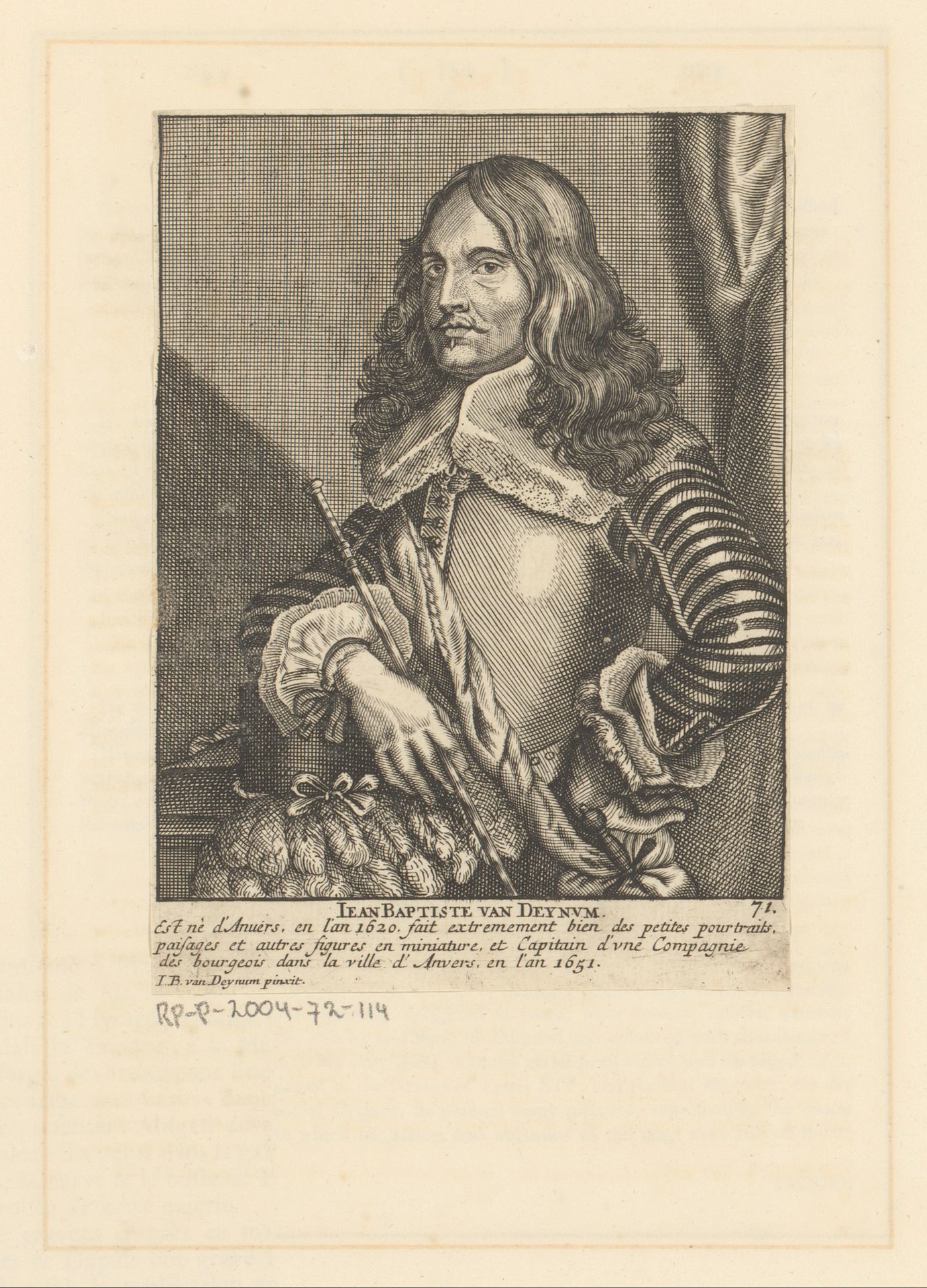 Portret van Jan Baptist van Deynum by Coenraet Waumans