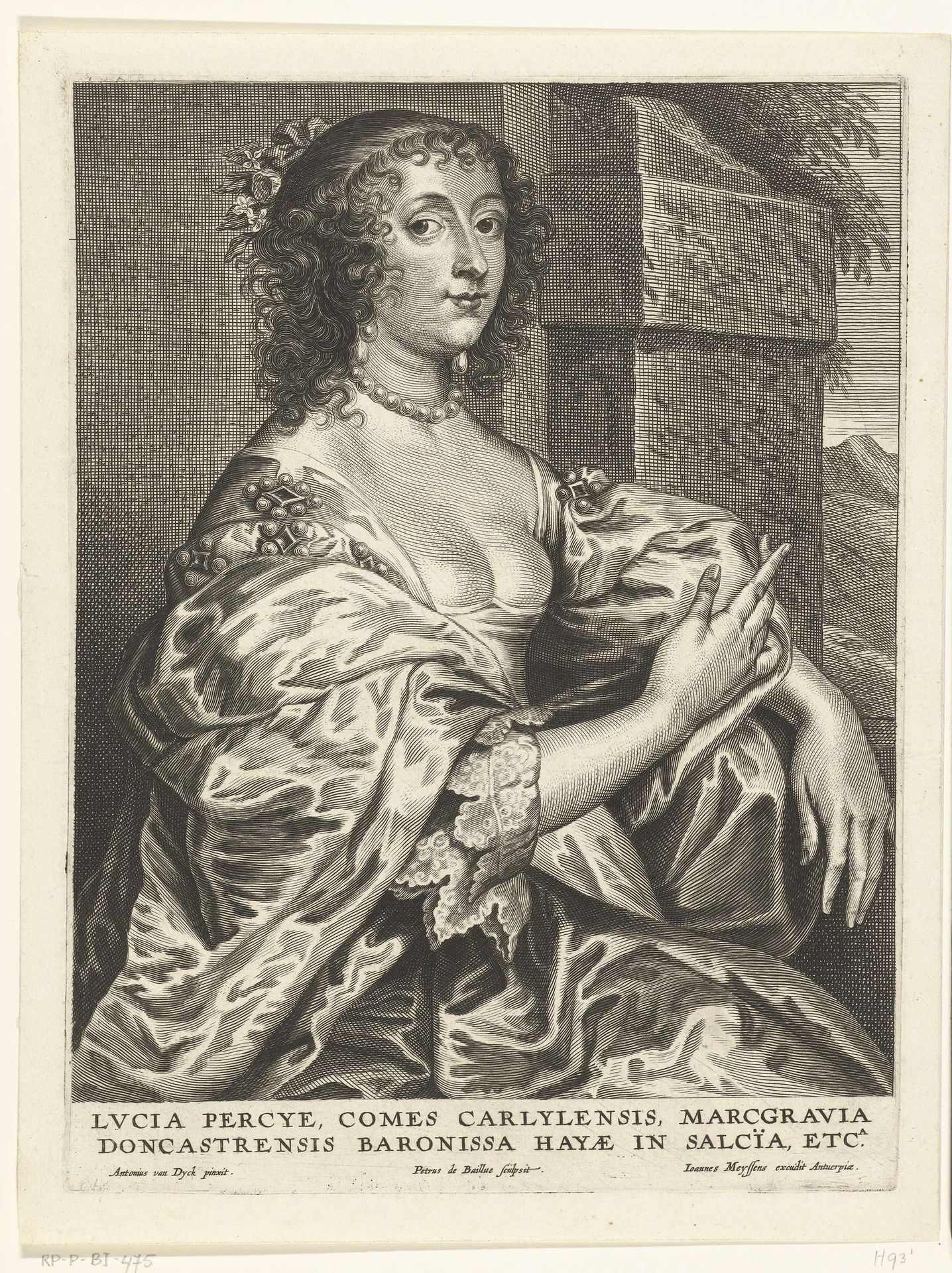 Portret van Lucy Percy gravin van Carlisle by Pieter de Bailliu