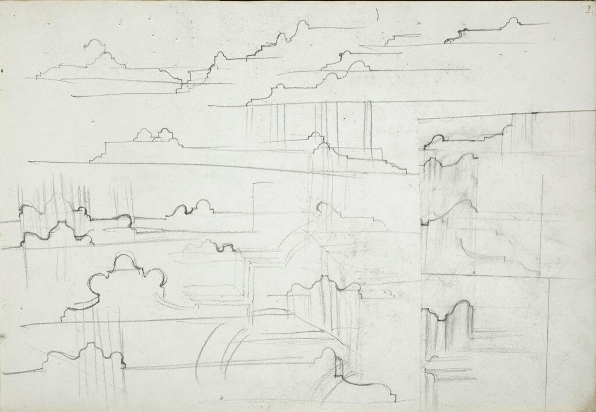 Molding Profiles (recto and verso) by John Singer Sargent