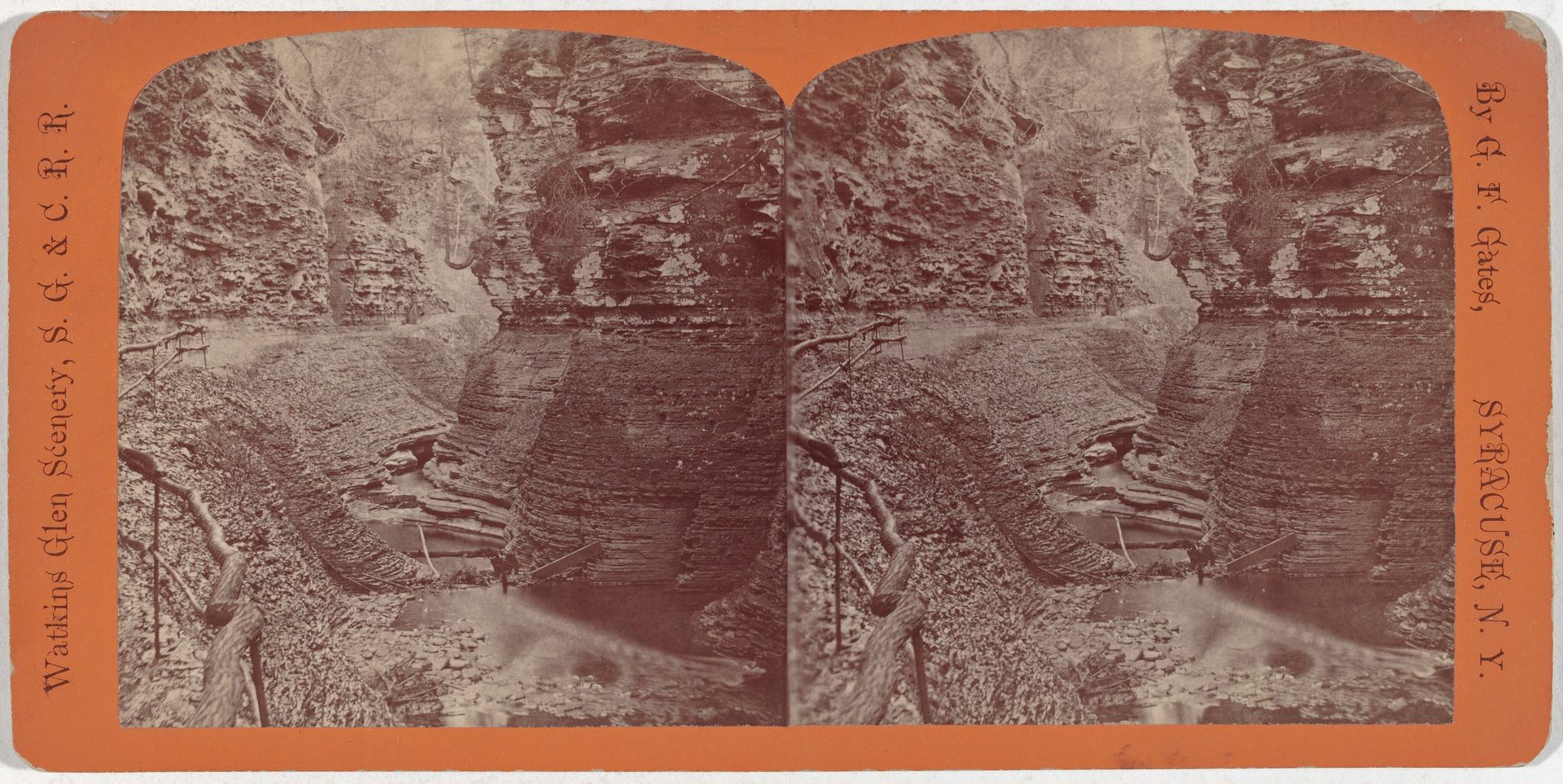Watkins Glen Scenery, Spiral Gorge by George F. Gates