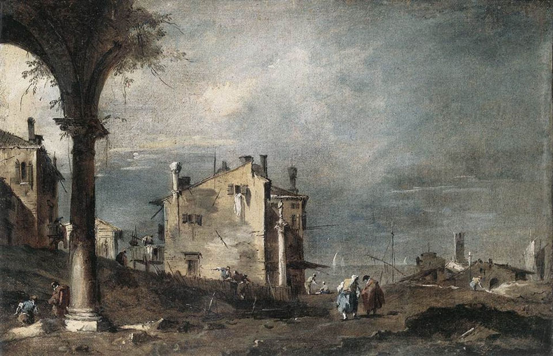 Capriccio with Venetian Motifs by Francesco Guardi