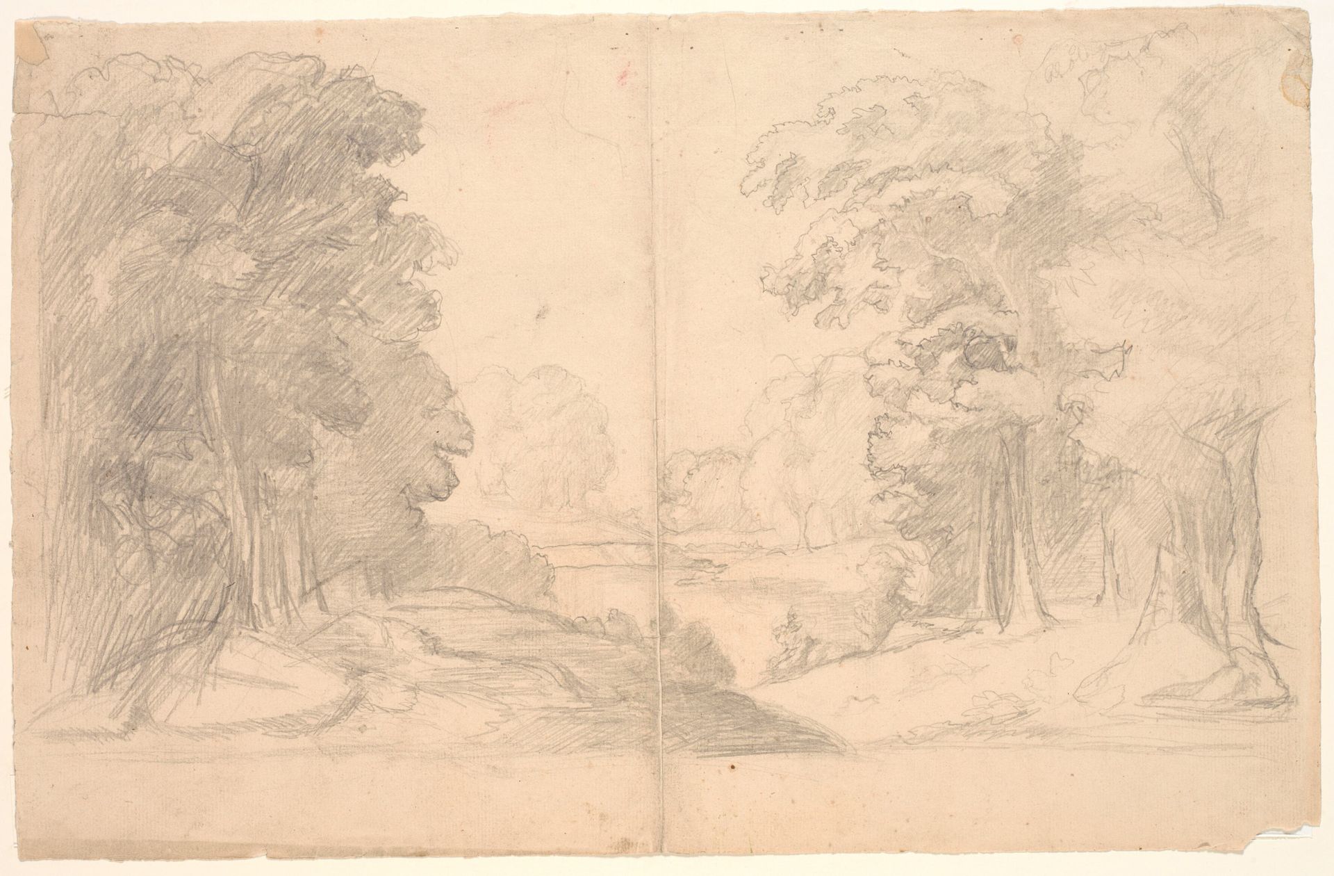 Landskab med træer by Poul S. Christiansen