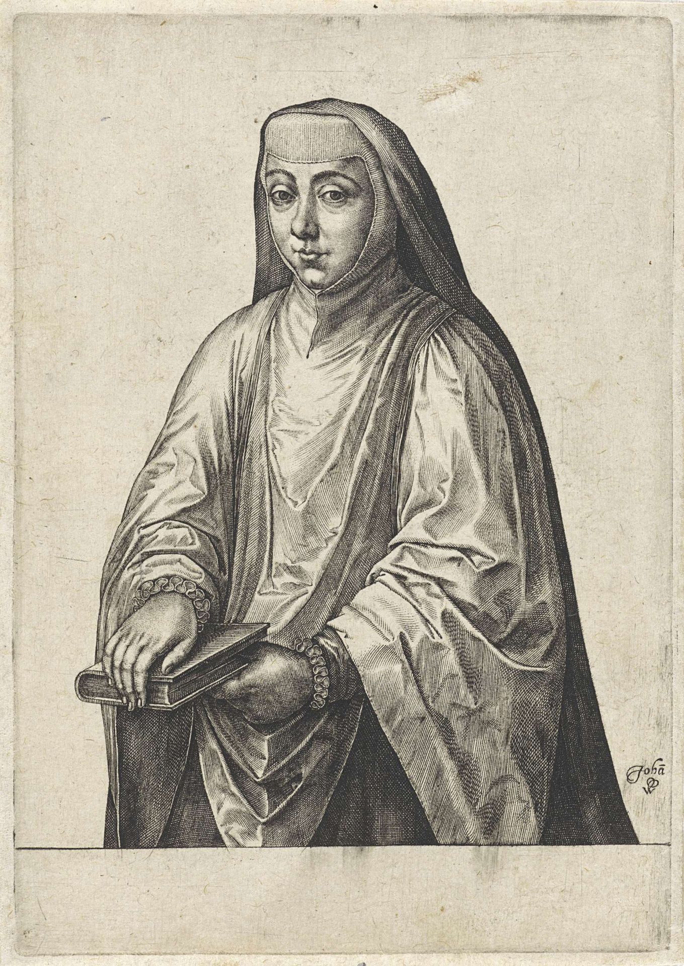 Portret van een onbekende vrouw by Wierix