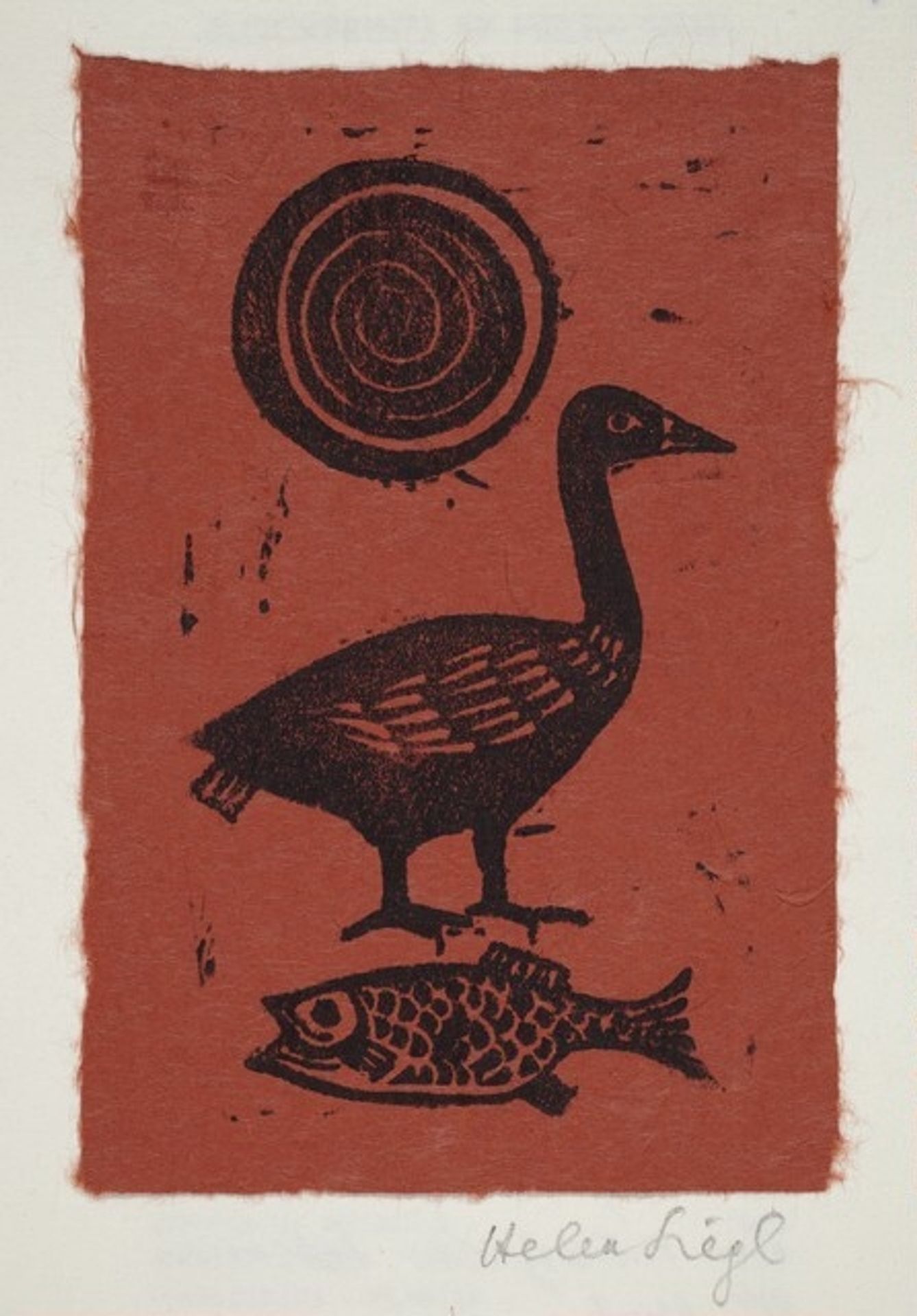 Concentric Circles, Goose, and Fish by Helen Siegl