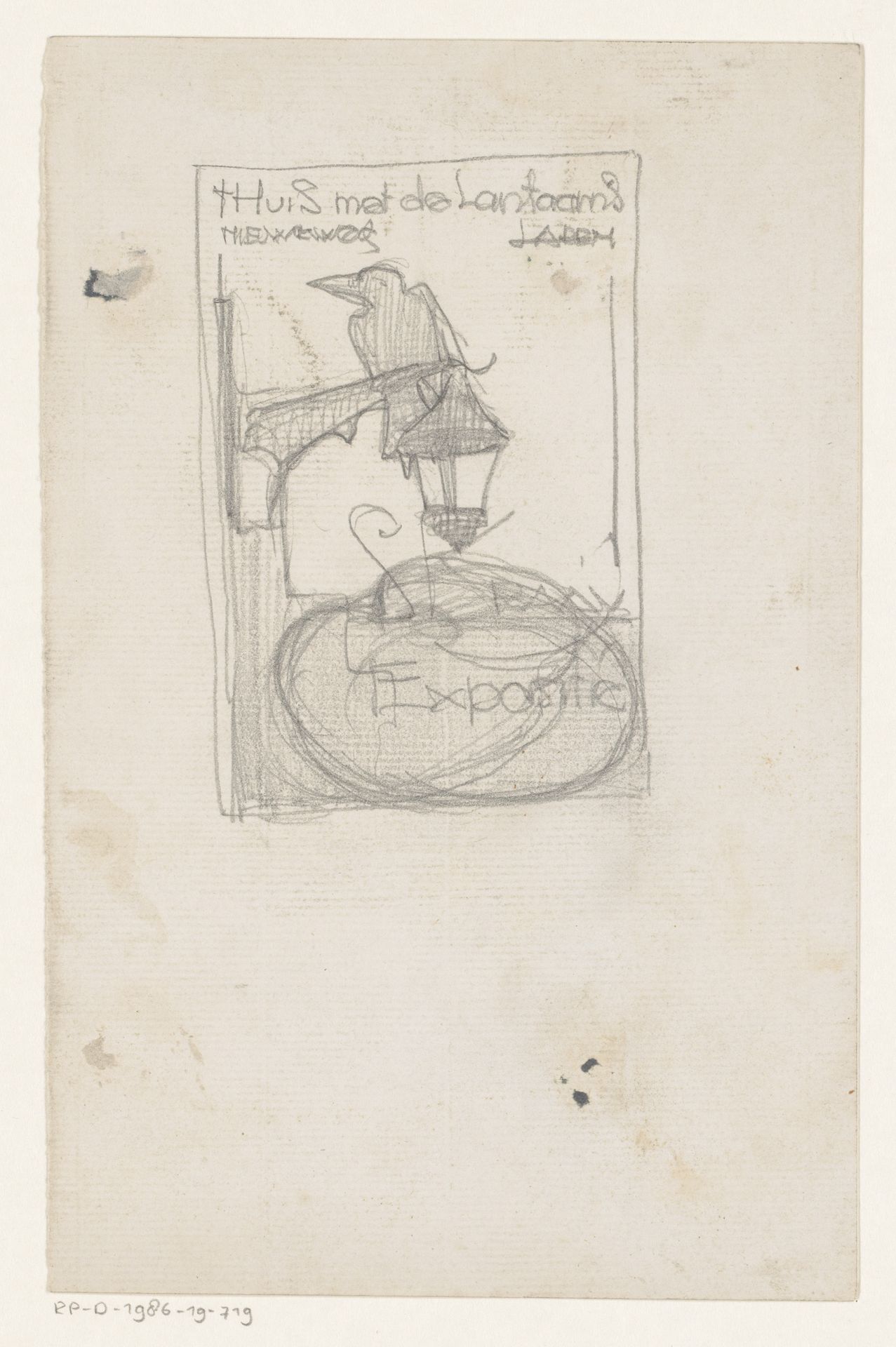 Ontwerp voor een affiche voor een expositie in Laren by Reinier Willem Petrus de (1874-1952) Vries