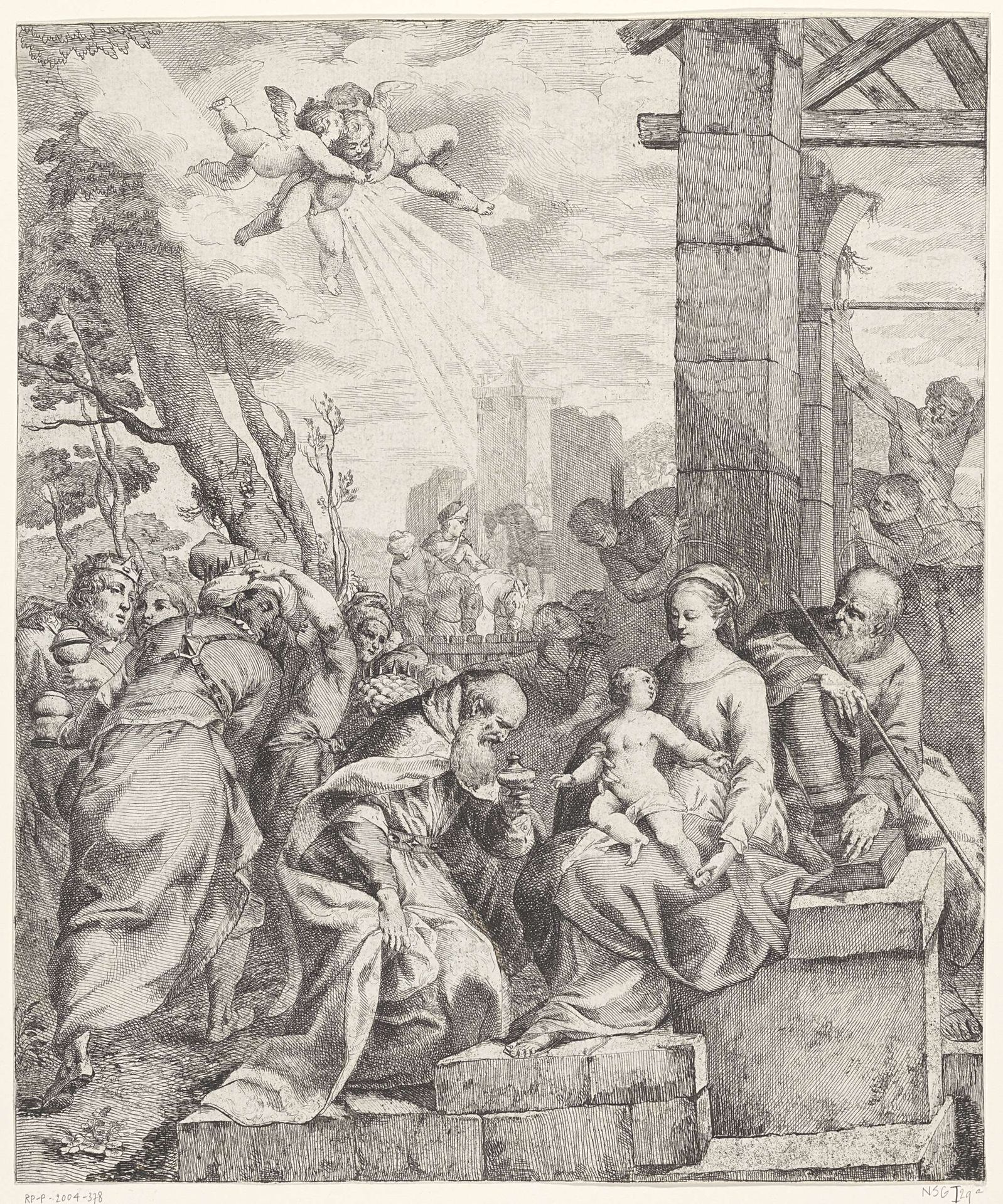 Aanbidding door de koningen by Giovanni David