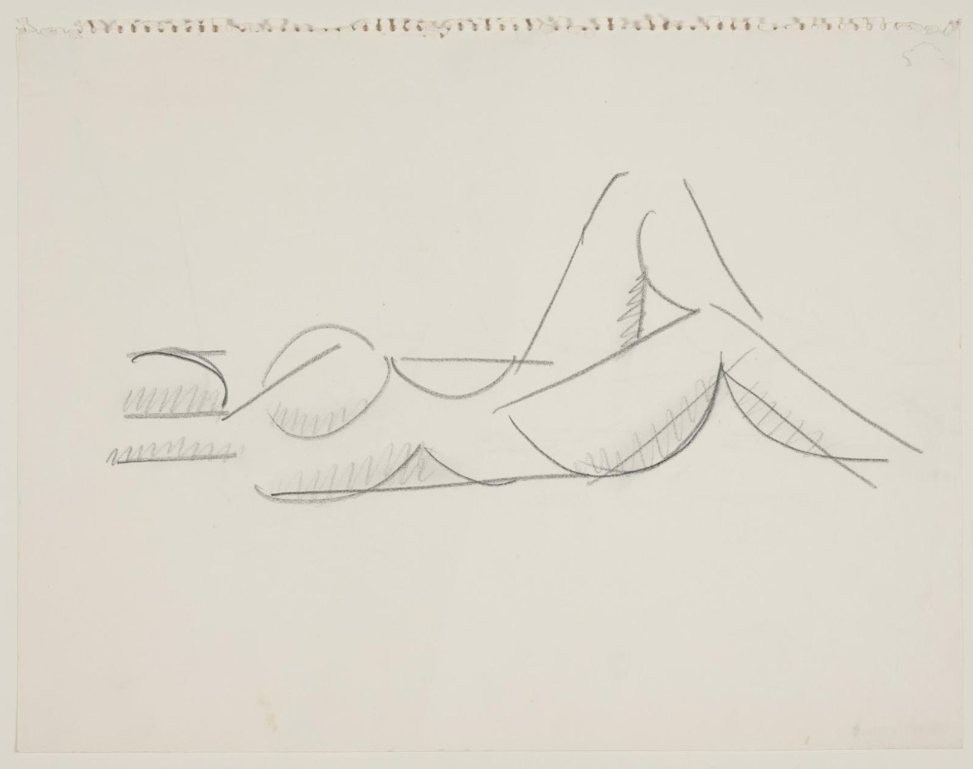 Liggende kvindelig model, ben mod højre by Vilhelm Lundstrom