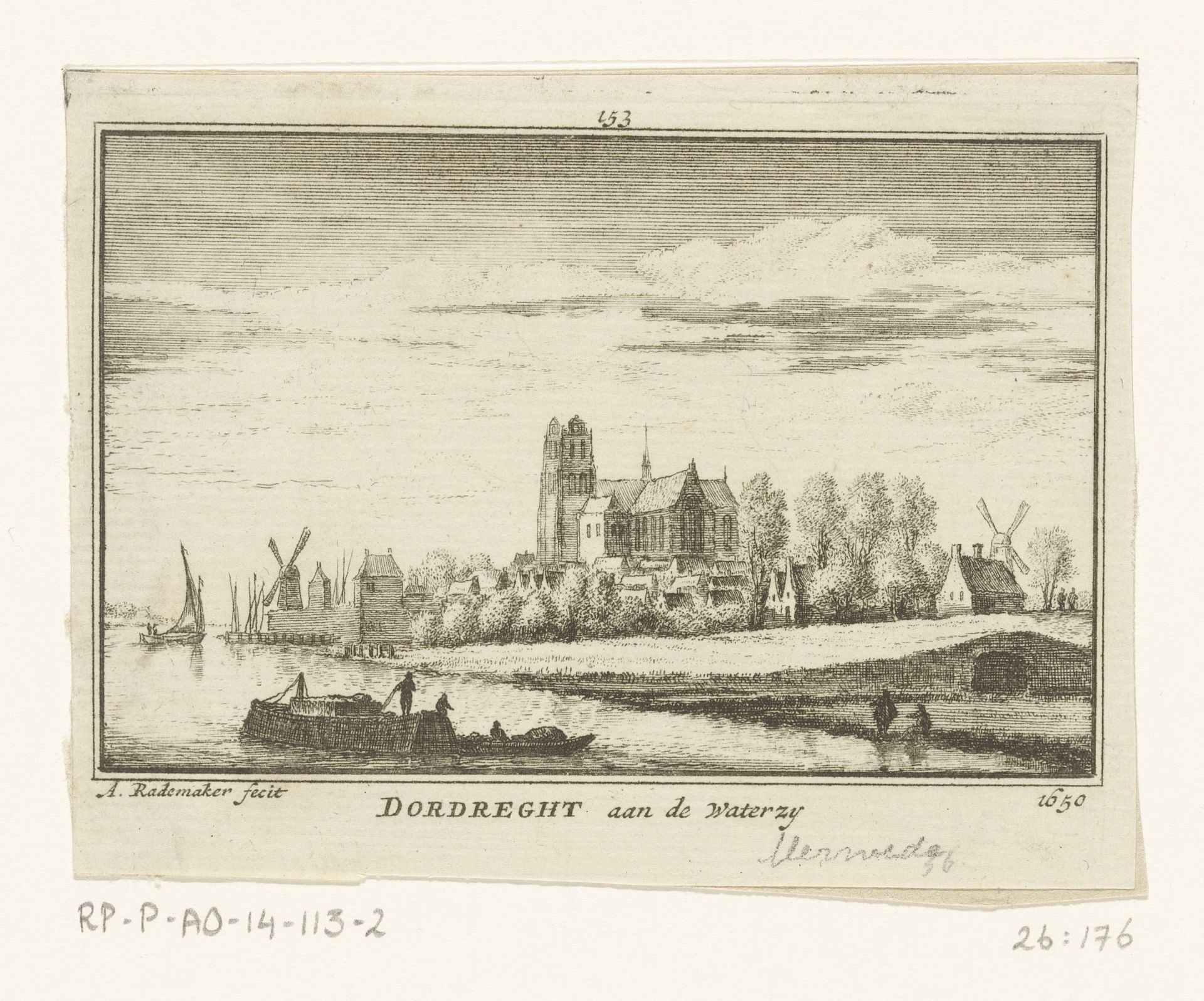Gezicht op Dordrecht, 1650 by Abraham Rademaker
