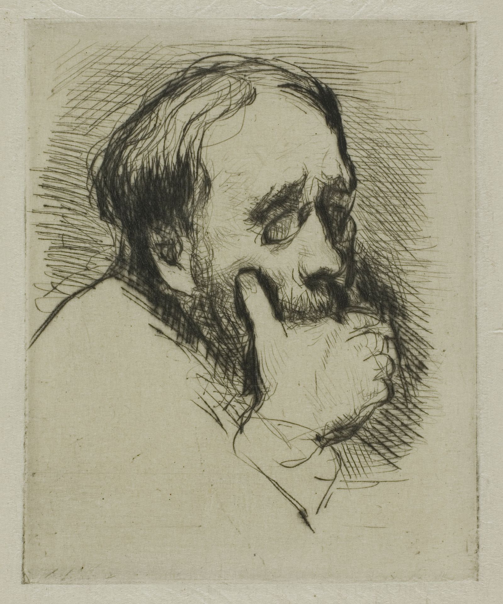 Portrait of Degas, His Hand Over his Mouth by Marcellin Desboutin