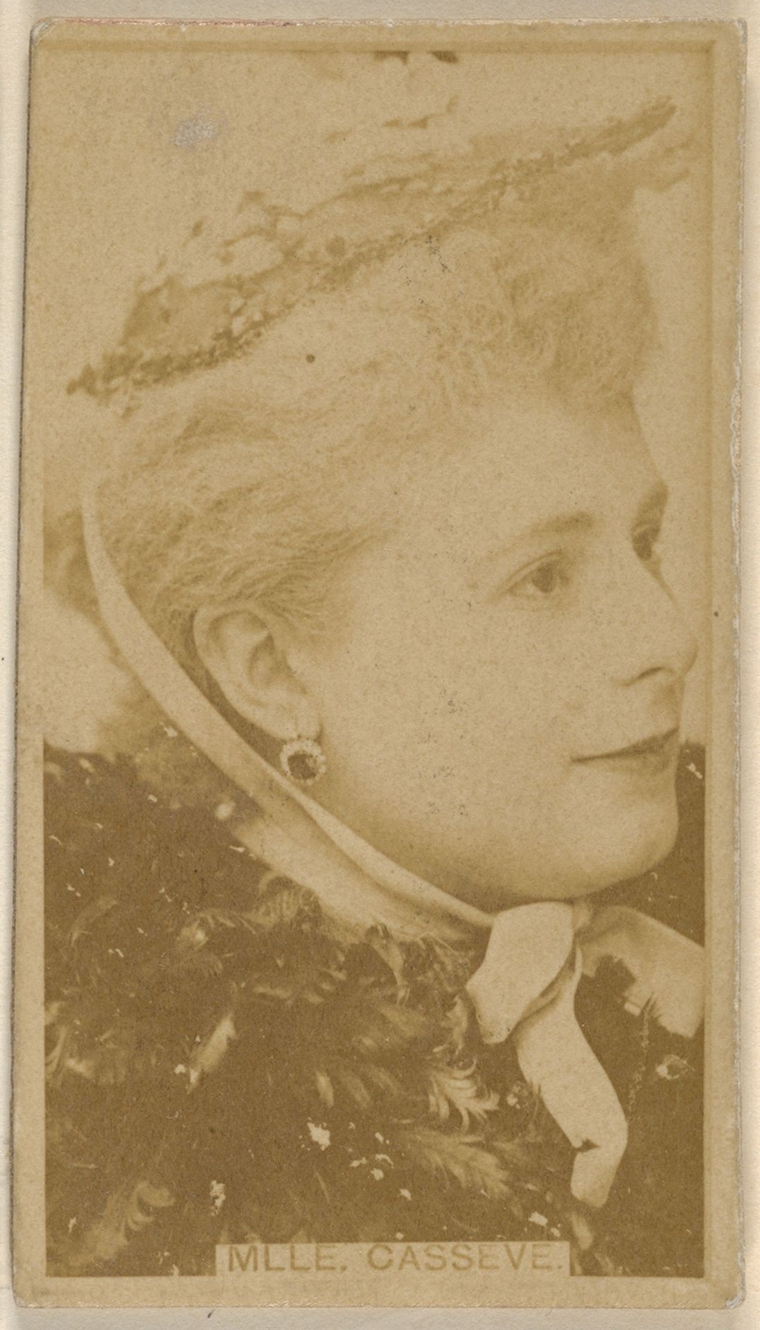 Mlle. Casseve, from the Actors and Actresses series (N45, Type 8) for Virginia Brights Cigarettes by Allen & Ginter