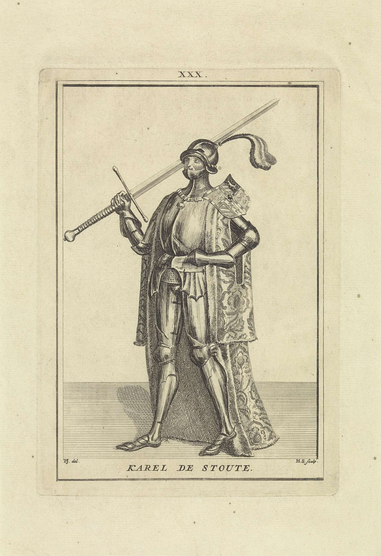 Portret van Karel de Stoute, hertog van Bourgondië by Hendrik Spilman