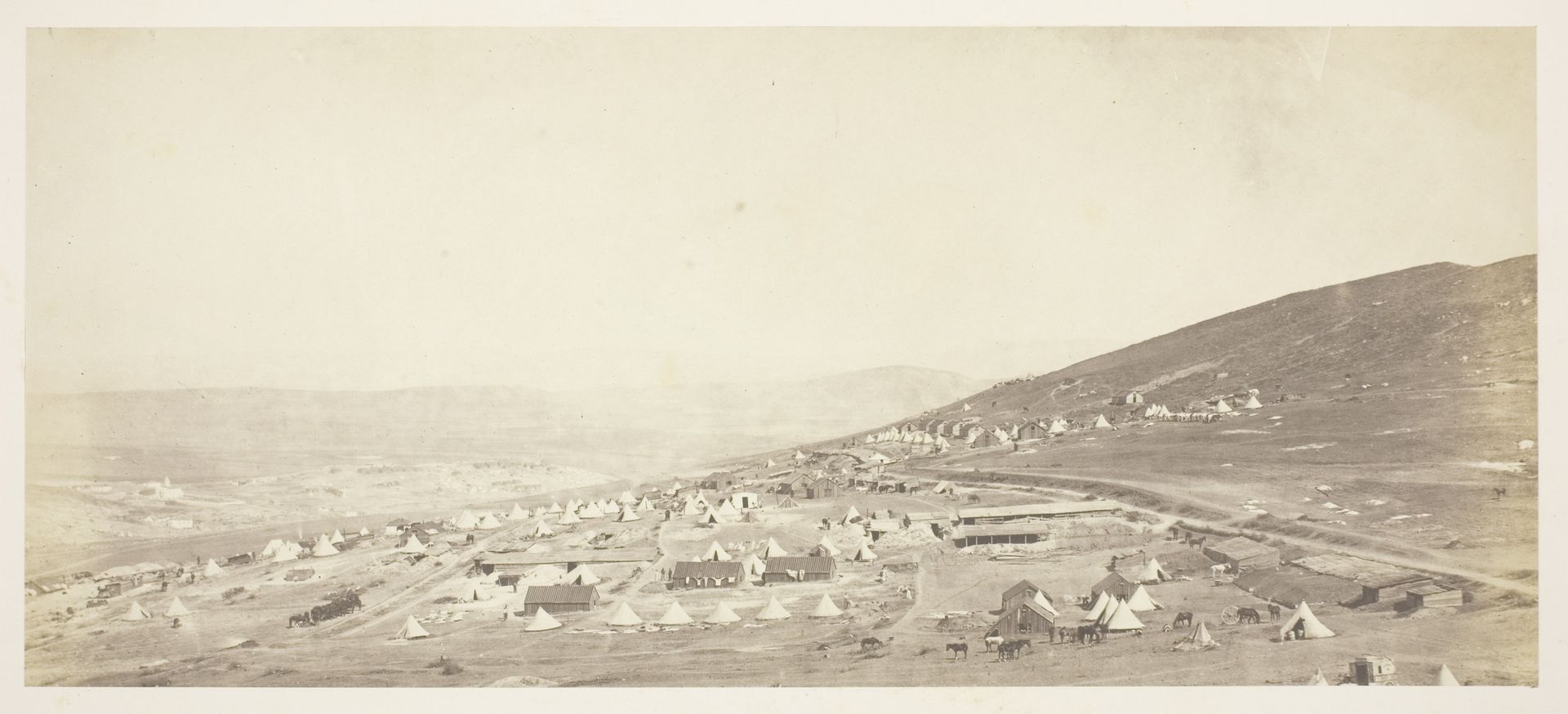 Camp of the 4th Light Dragoons, Officer's Quarters by Roger Fenton