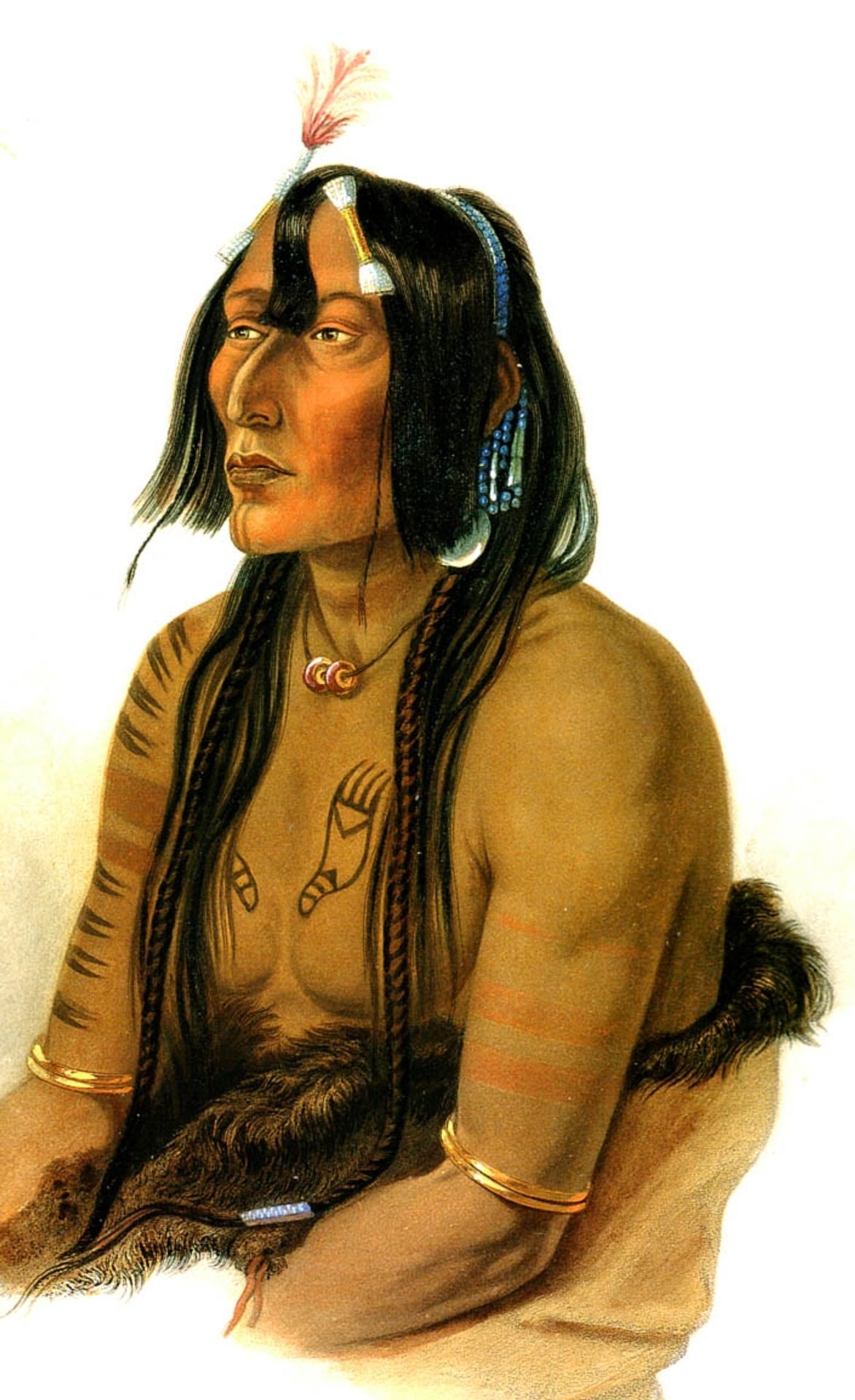 Psihdja Sahpa, Yanktonian Indian by Karl Bodmer