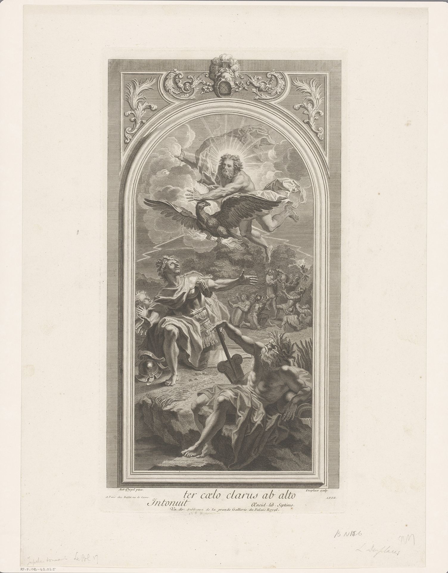 Jupiter verschijnt aan Aeneas by Louis Desplaces